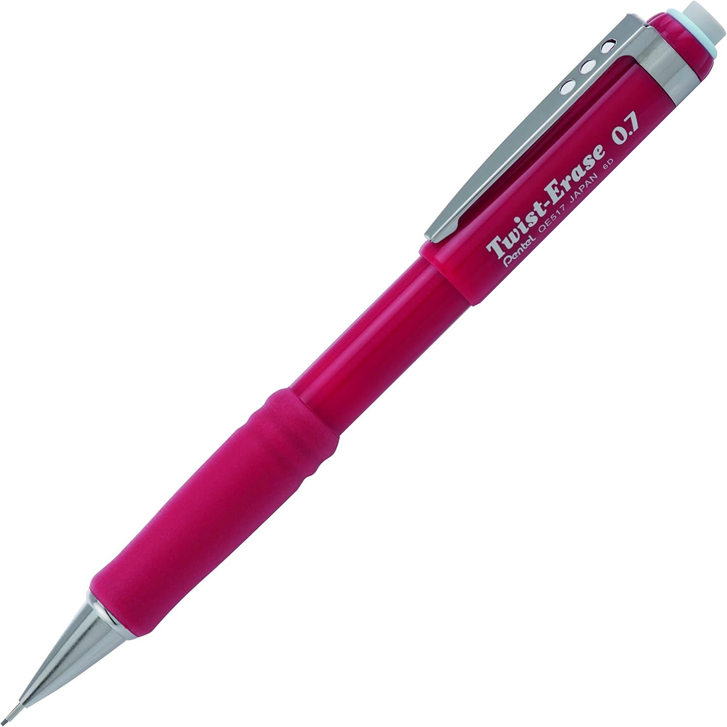 Portaminas Twist Erase Lapicero Mecanico Rojo con Borrador Doce Piezas Dibujo