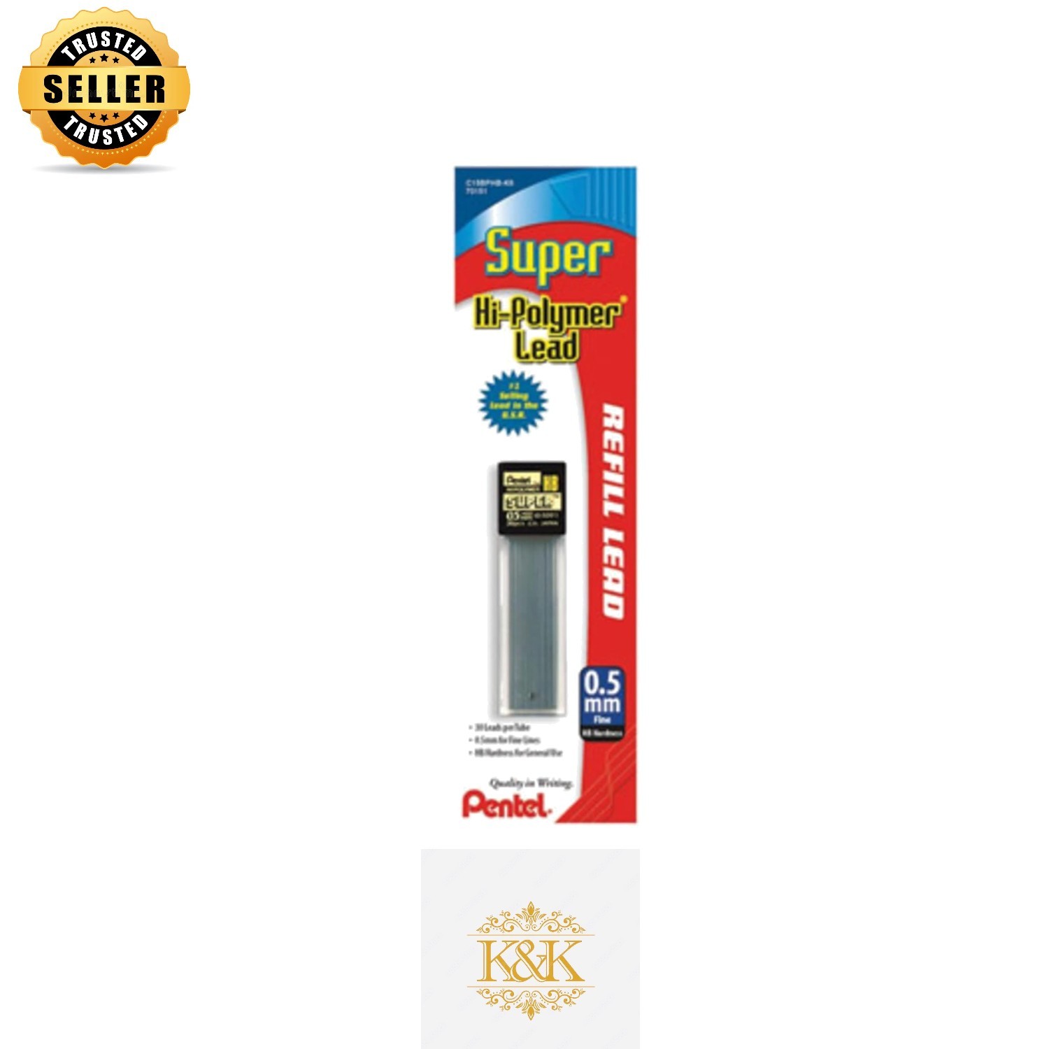 30 PC Super Hi-Polymer 0.5mm HB Lead – Smooth, Break-Resistant Performance