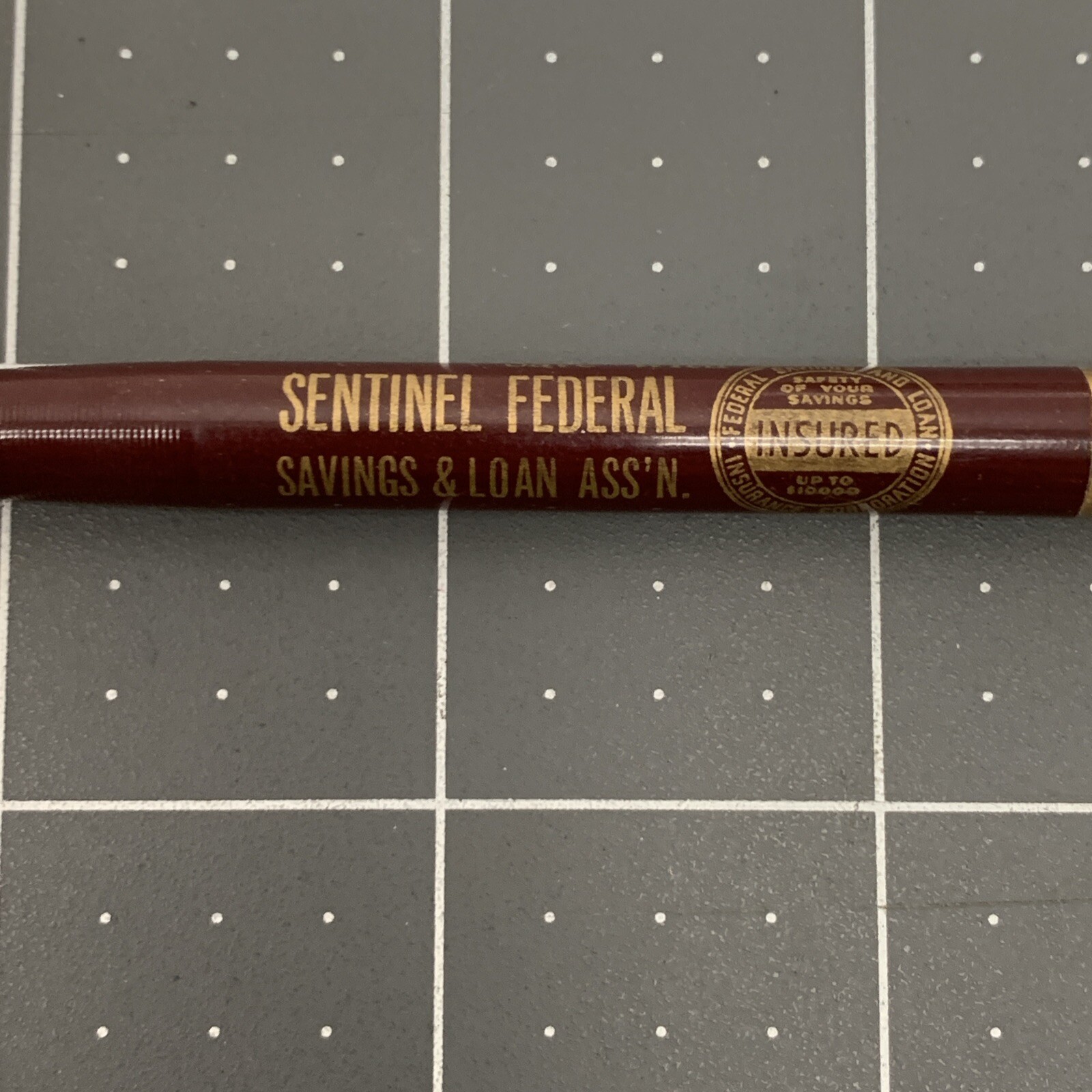 Vintage Ritepoint Mechanical Pencil Gold Advertising Sentinel Federal Loans