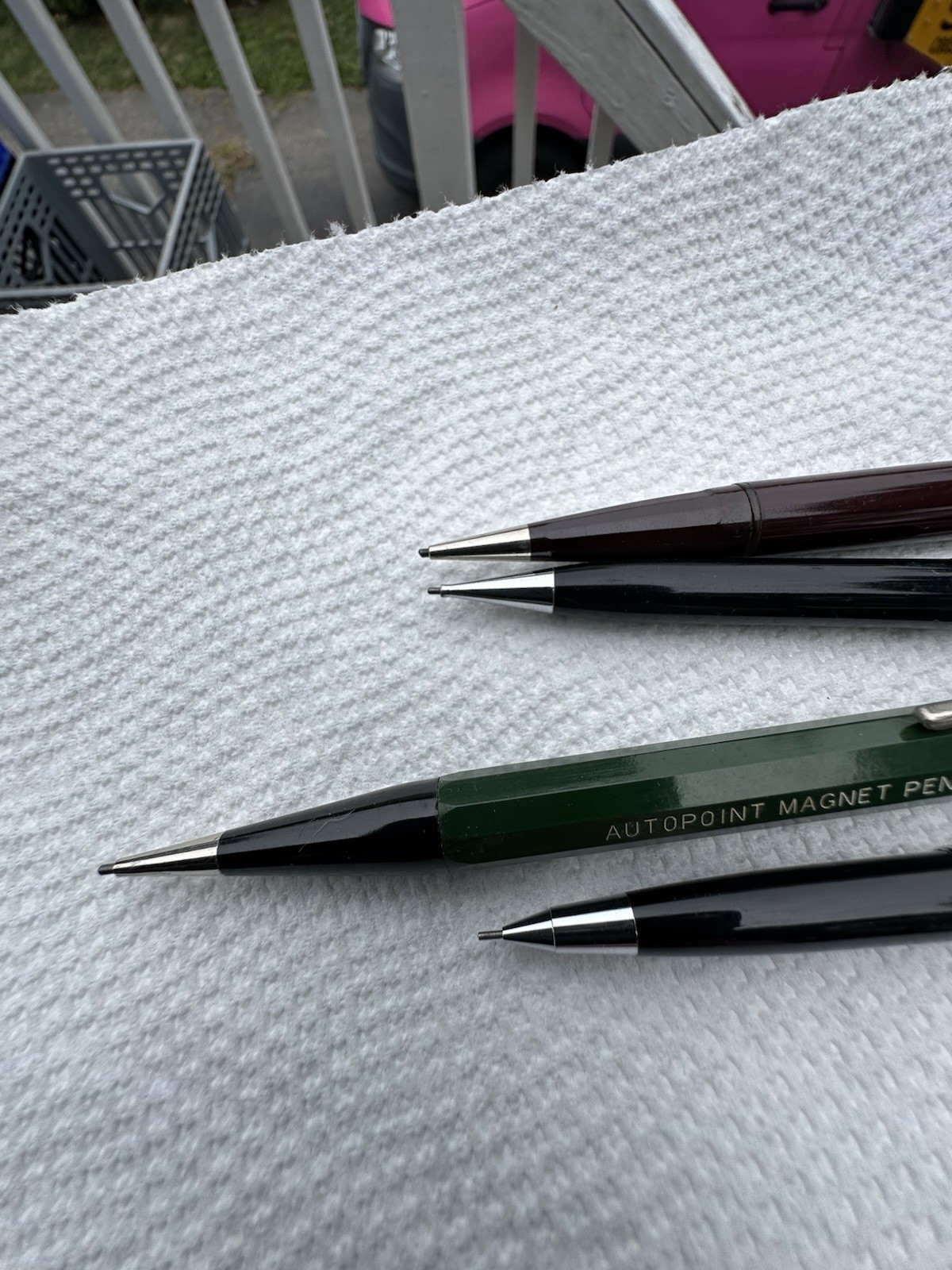 4 Vintage Mechanical Pencils Autopoint Magnet 48M, Scripto, Pentel & Durolite