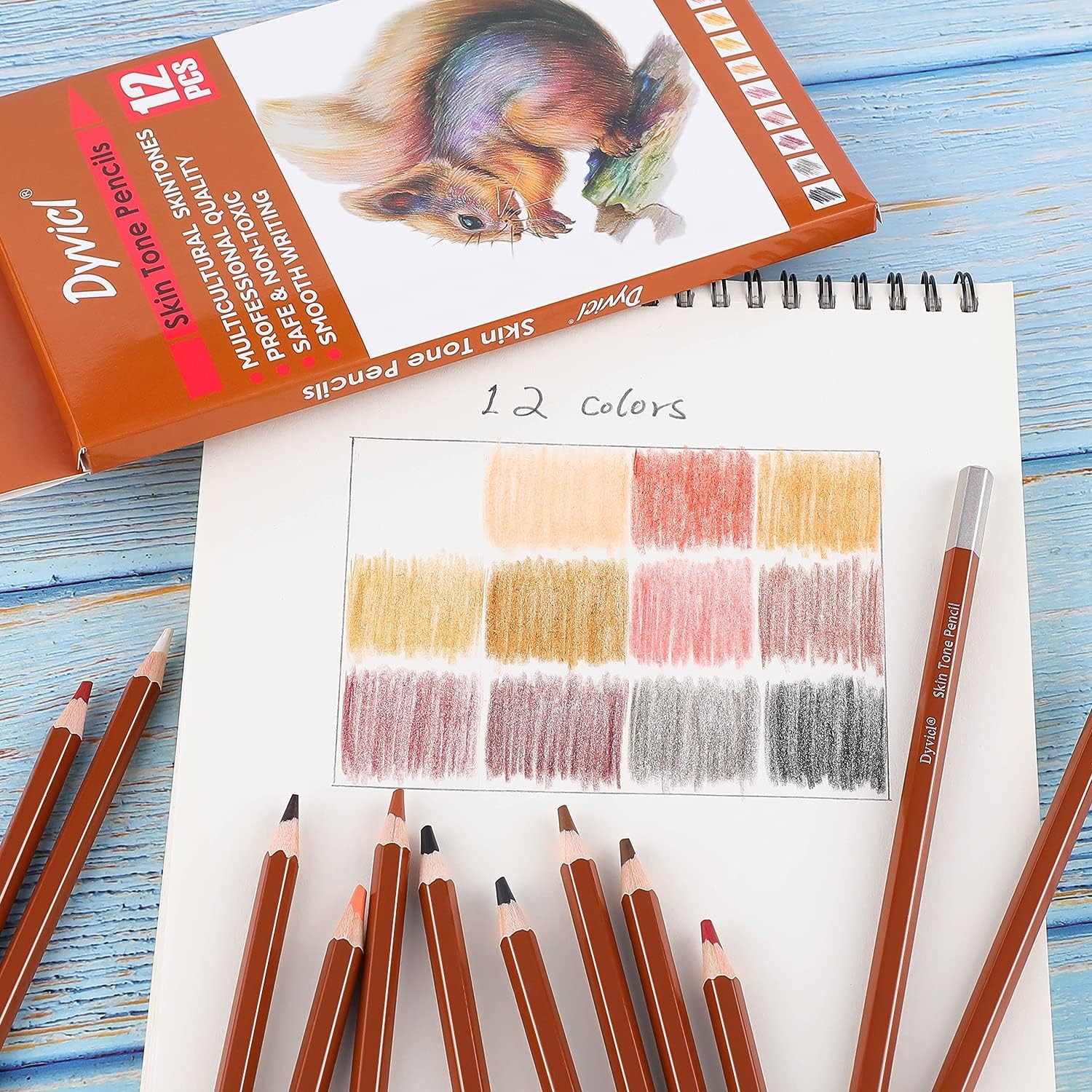 Dyvicl Skin Tone Colored Pencils for Adult 1 Count (Pack of 12), Assorted