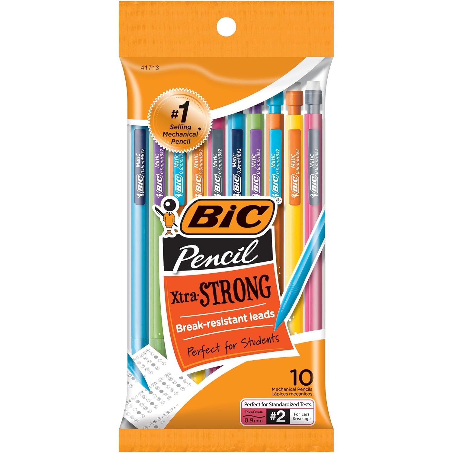 BIC Xtra-Strong 9mm Thick Point Colorful Barrel Mechanical Pencil Set 10 Count