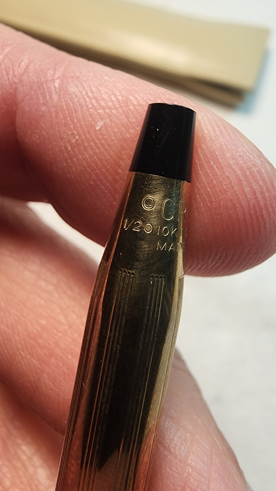 Vintage Cross Mechanical Pencil 1/20 10k Gold Filled with soft case, Engraved