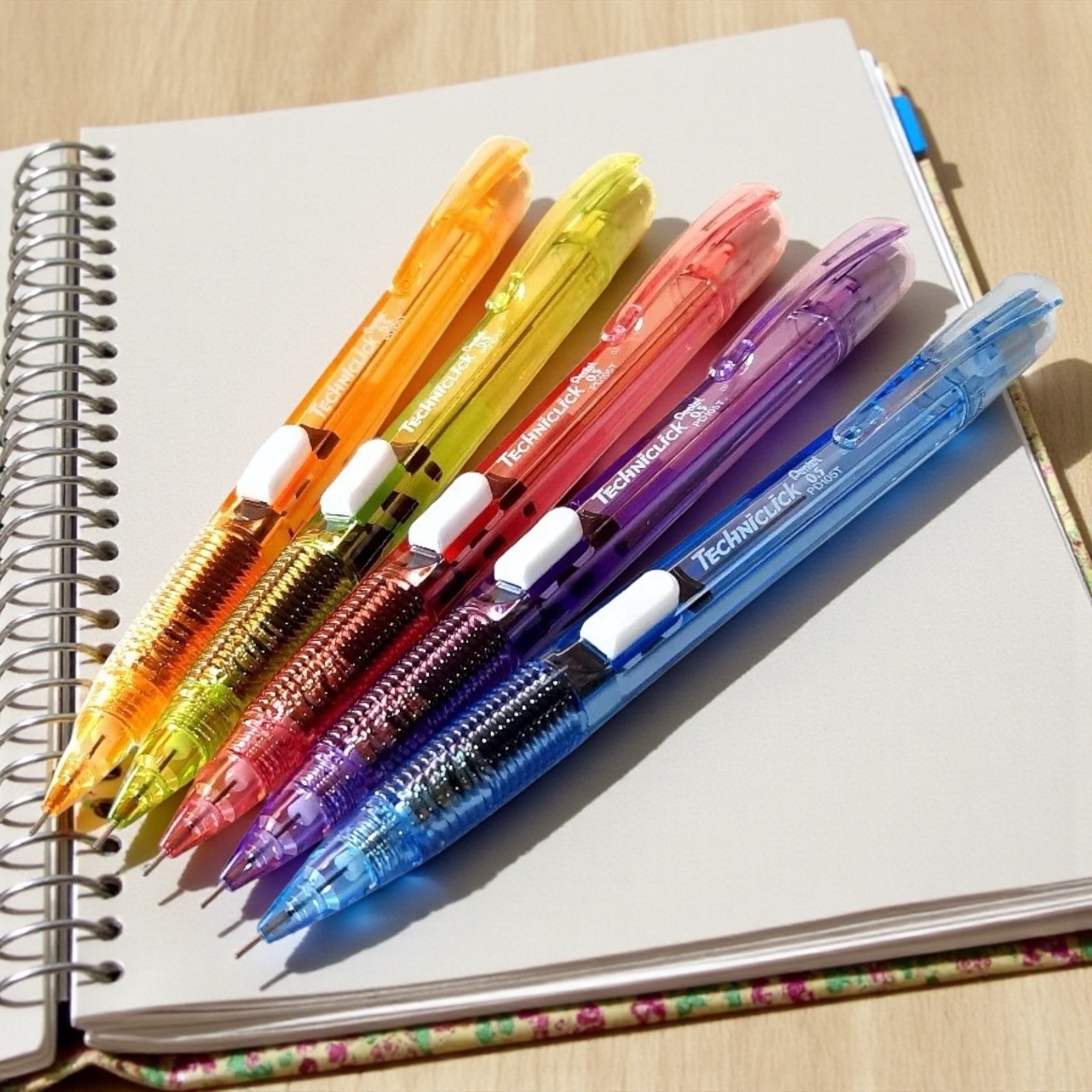 x12 Pentel Techniclick Mechanical Pencil 0.5 mm Slide Click Set Mix Color Kids