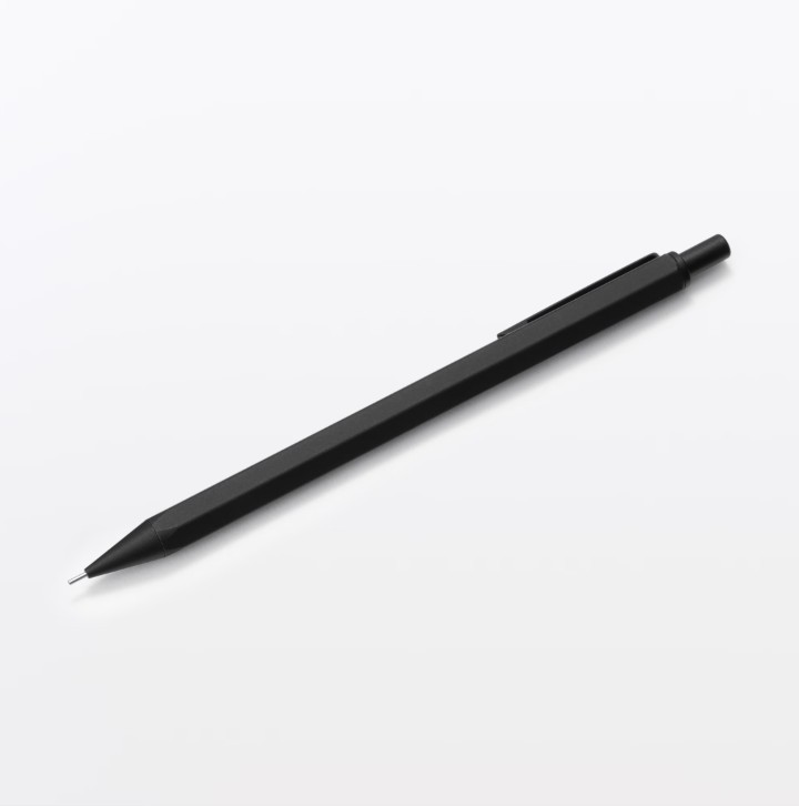 MUJI Aluminum Hexagonal Mechanical Pencil 0.5mm Black Japanese Stationery New