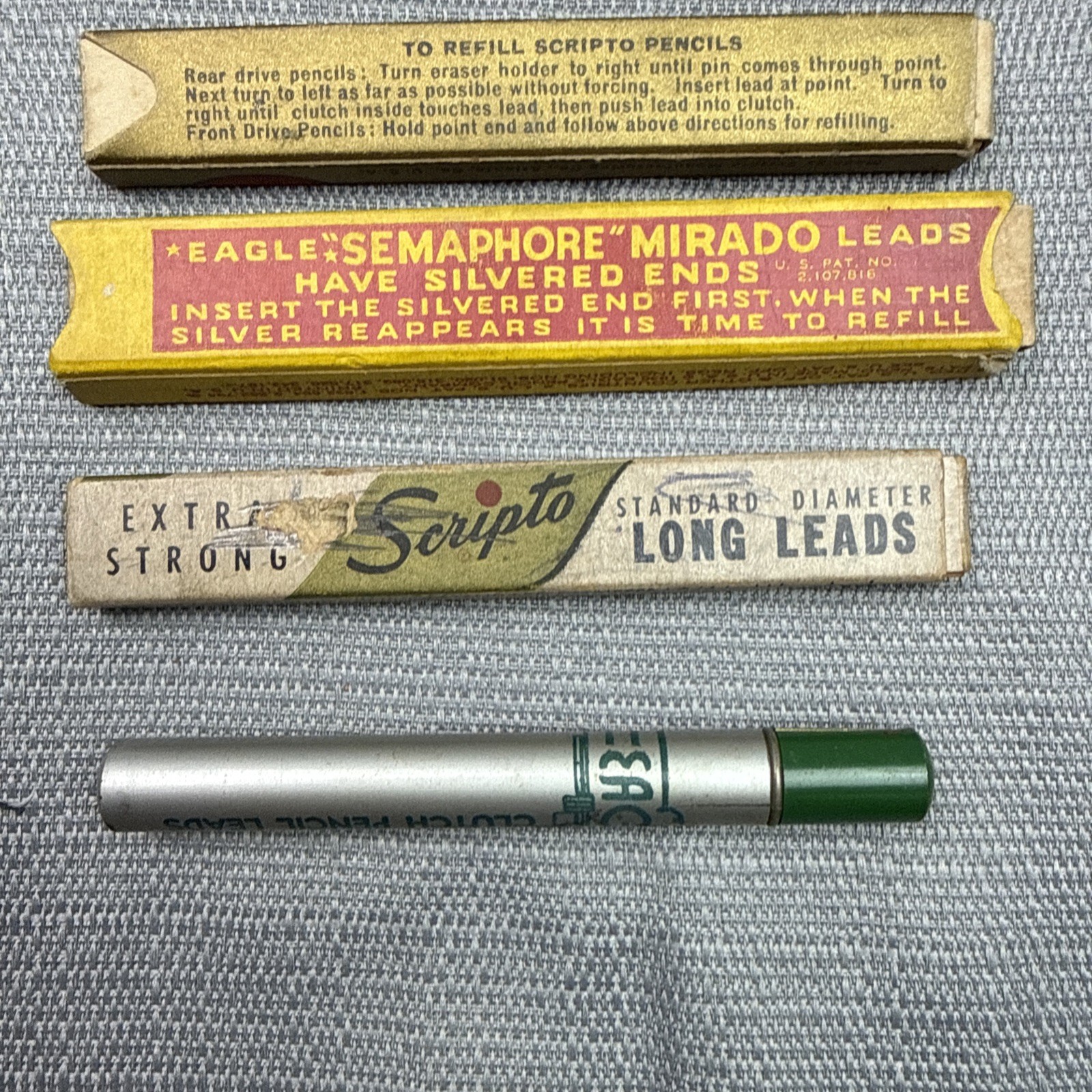 Vintage Scripto Mirado Mechanical Pencil Lead Lot Advertising Boxes Only