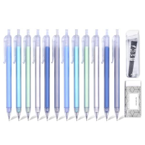 0.7mm Cute Mechanical Pencil Set 12 PCS Pastel Mechanical Pencils With 1
