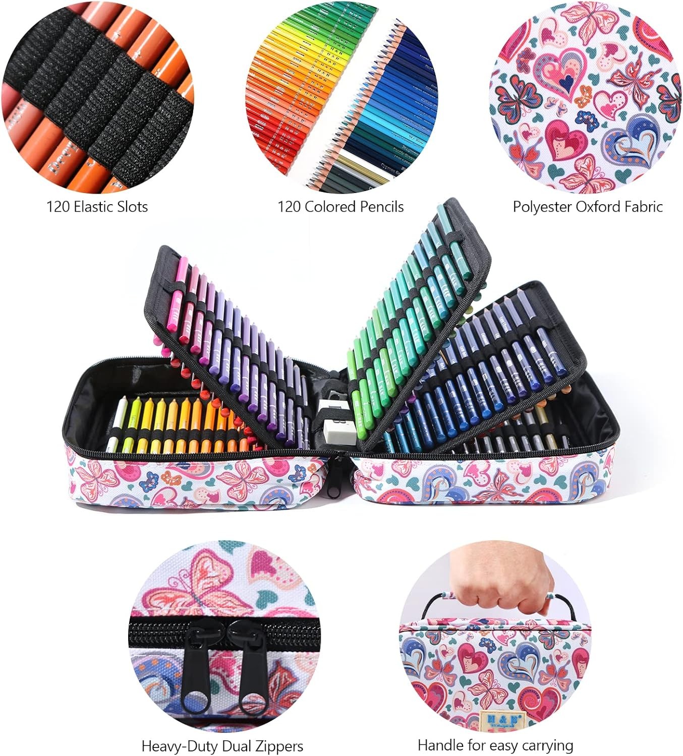 H & B 120 Colored Soft-core Coloring 1 Count (Pack of 120), 120 Colors