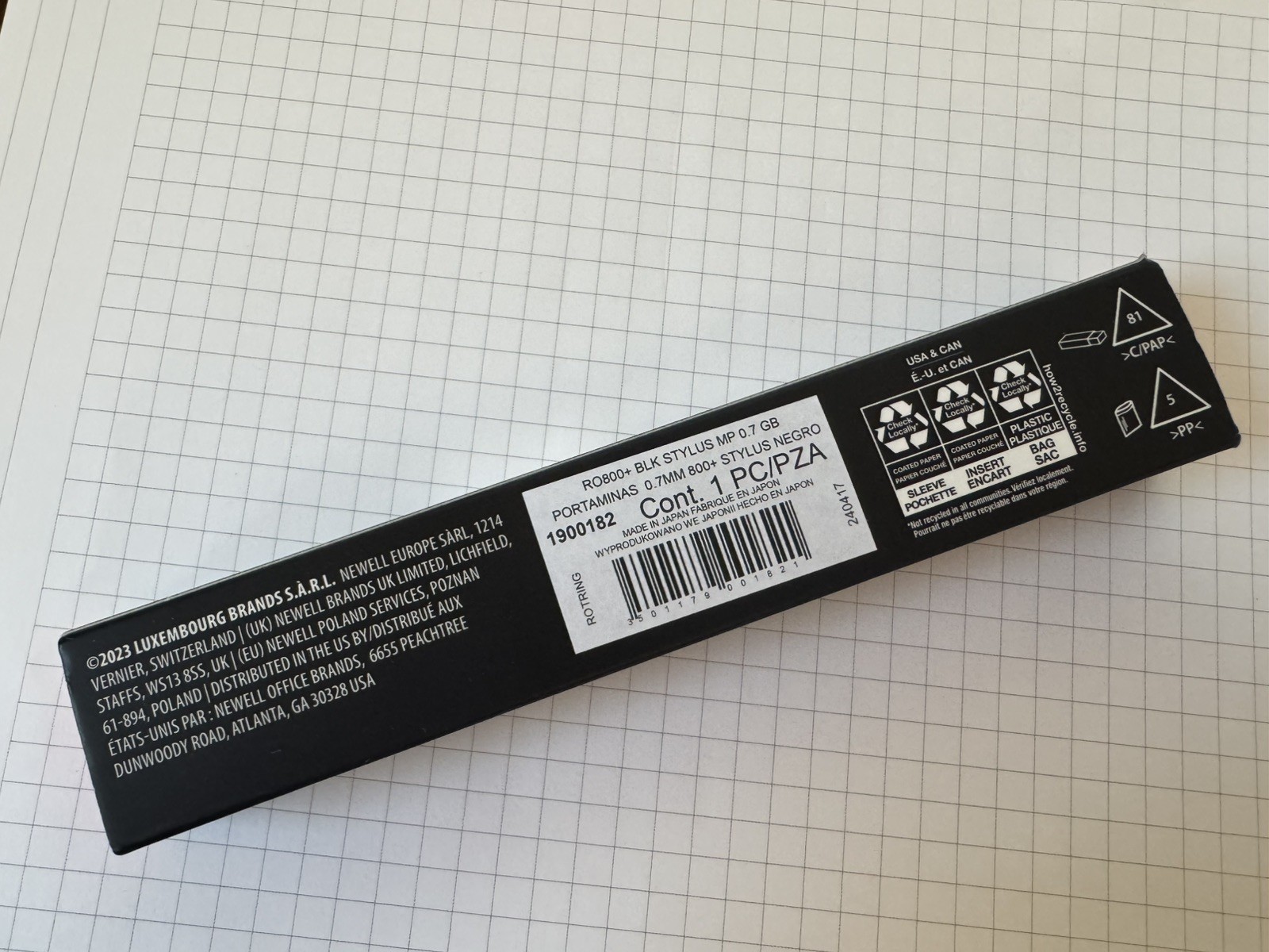 Rotring 800 Retractable Mechanical Pencil 0.7 mm Black