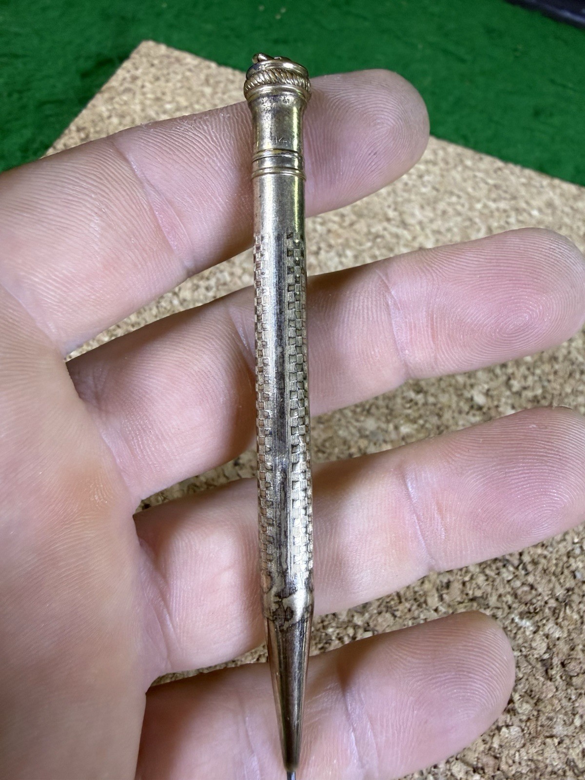 Antique 14K Gold Filled Mechanical Propelling Pencil c. 1890-1920 Works 4”