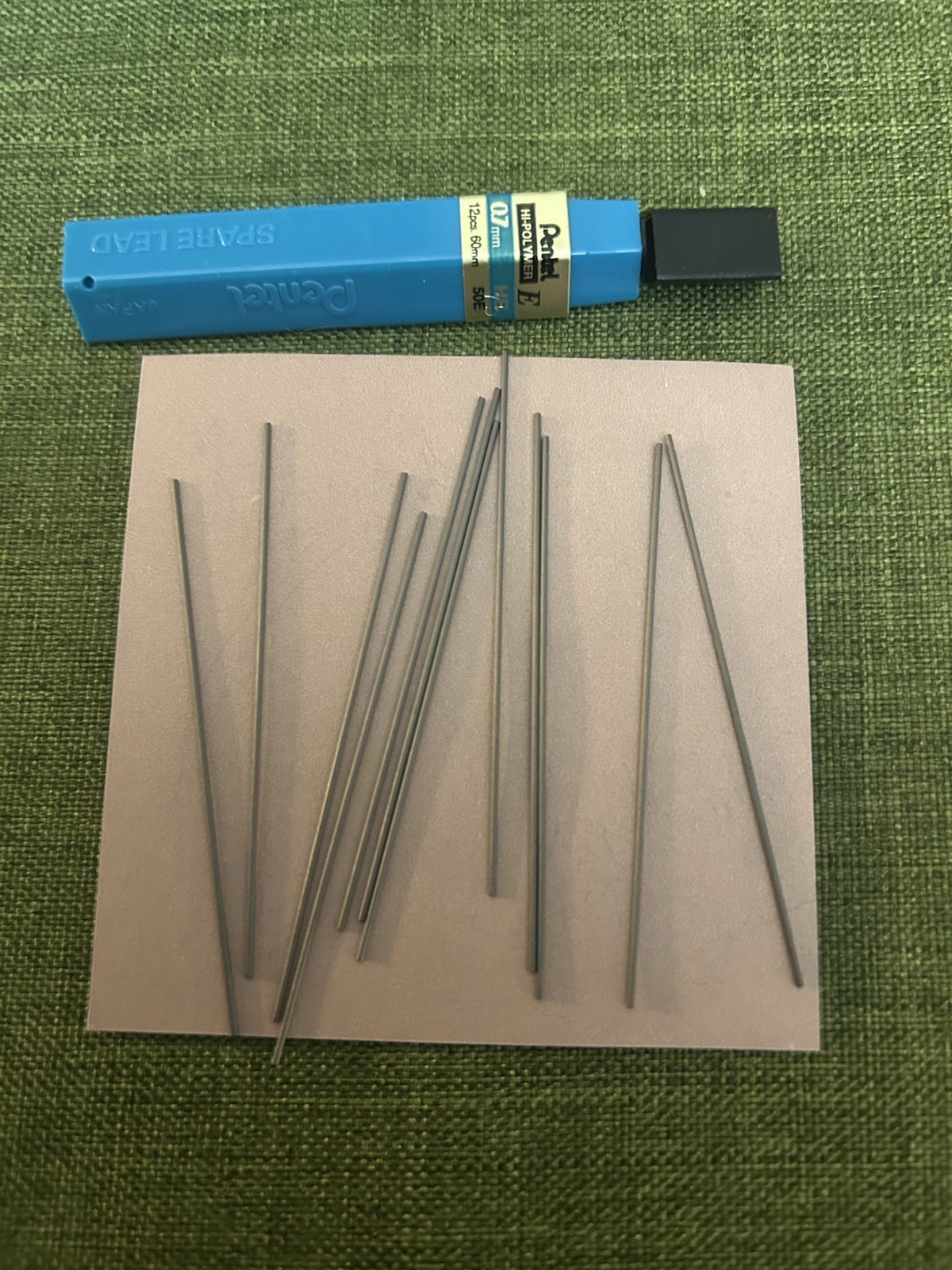 8 boxes Pentel Hi-Polymer Pencil Lead Refill 0.7mm 50E-HB, 12 pieces (12 PACKS)