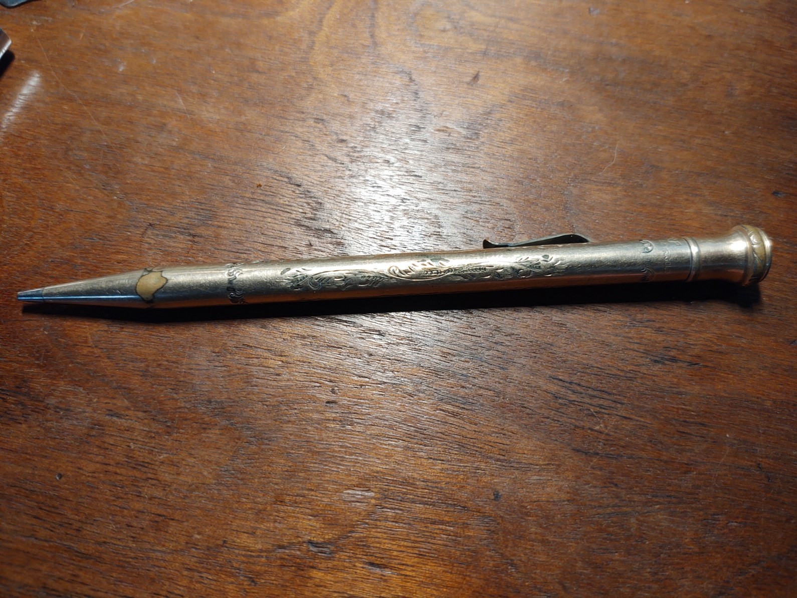Antique Elegant Mechanical Pencil fancy engraved Ever Sharp 20 year gold filled