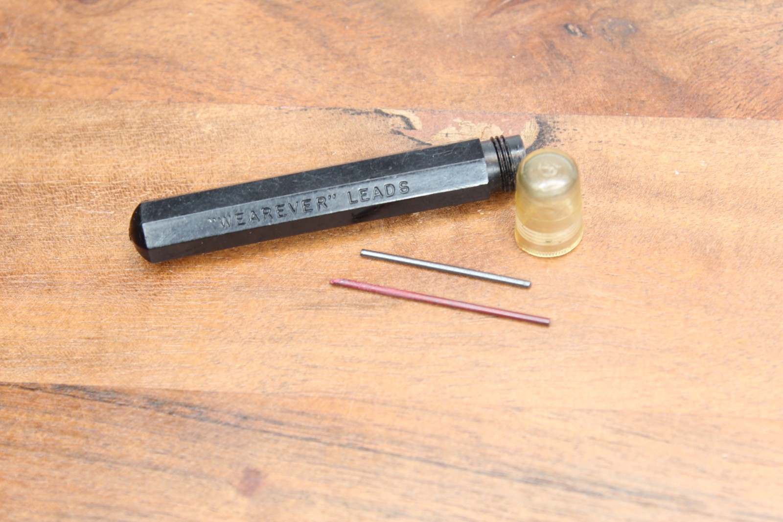 Vintage Wearever Lead Refill Pencil Tube – 2 Partial Leads (1 Red) – 1950s