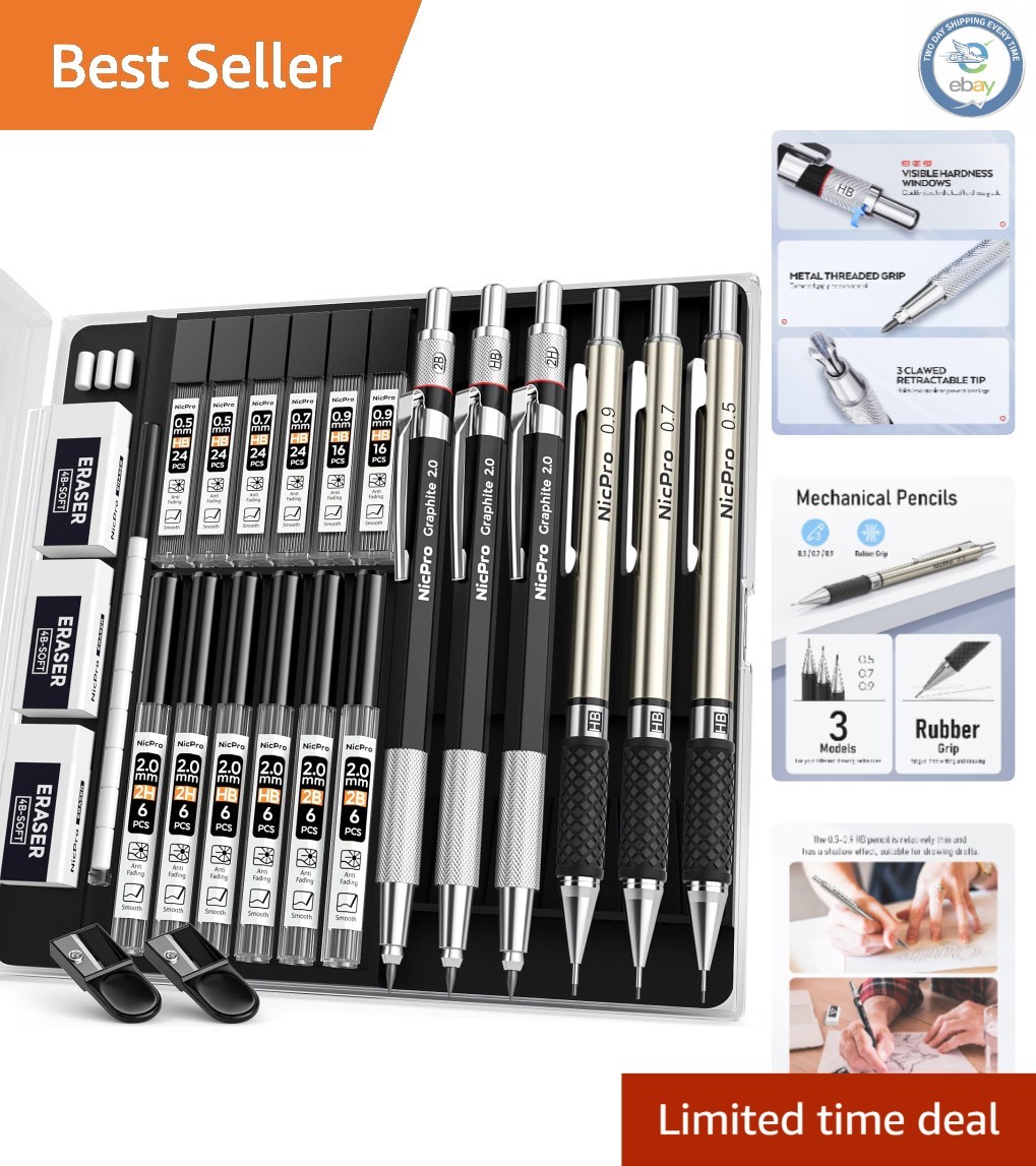 Versatile 6PCS Art Mechanical Pencil Set with Refills for All Writing Needs