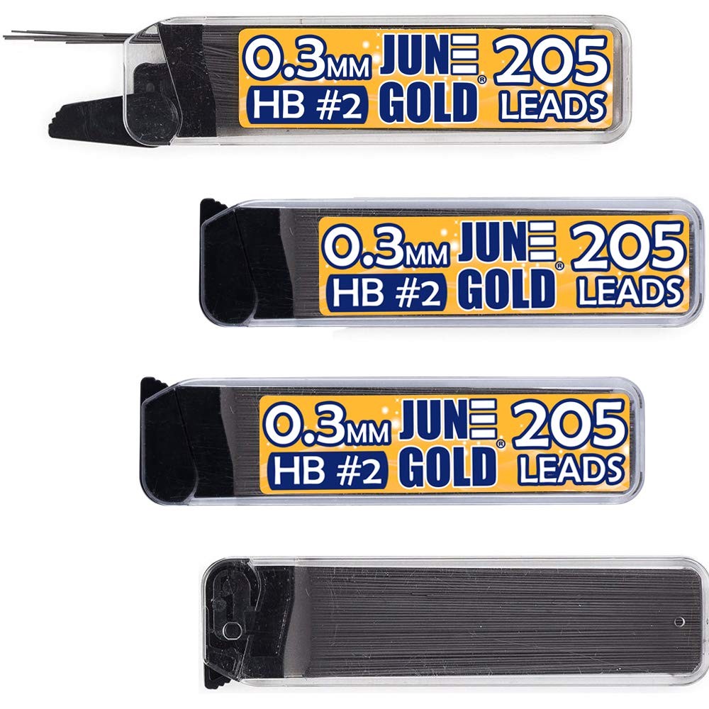 4 PCS 0.3 mm HB #2 Extra Fine Break Resistant Lead Graphite Refills Dispensers
