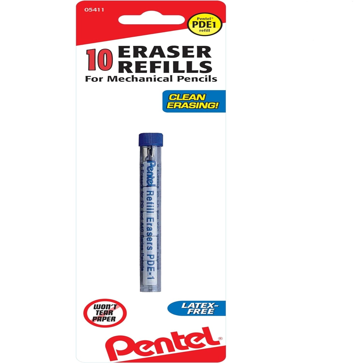 Compact 5-Piece Refill Eraser Tubes with Metal Holder – Non-Abrasive Quality