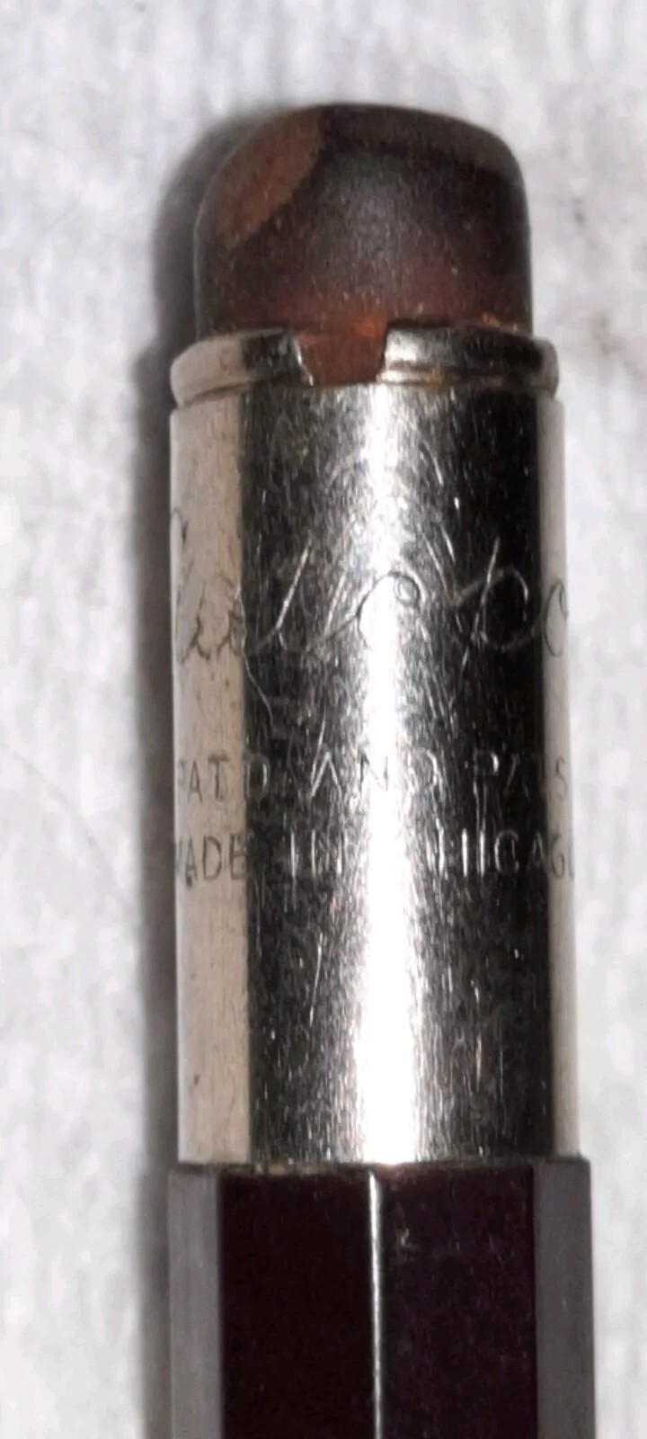 “AUTOPOINT…*For Real Thin Lead Only” Brown & Black/Chrome Trim Working Pencil