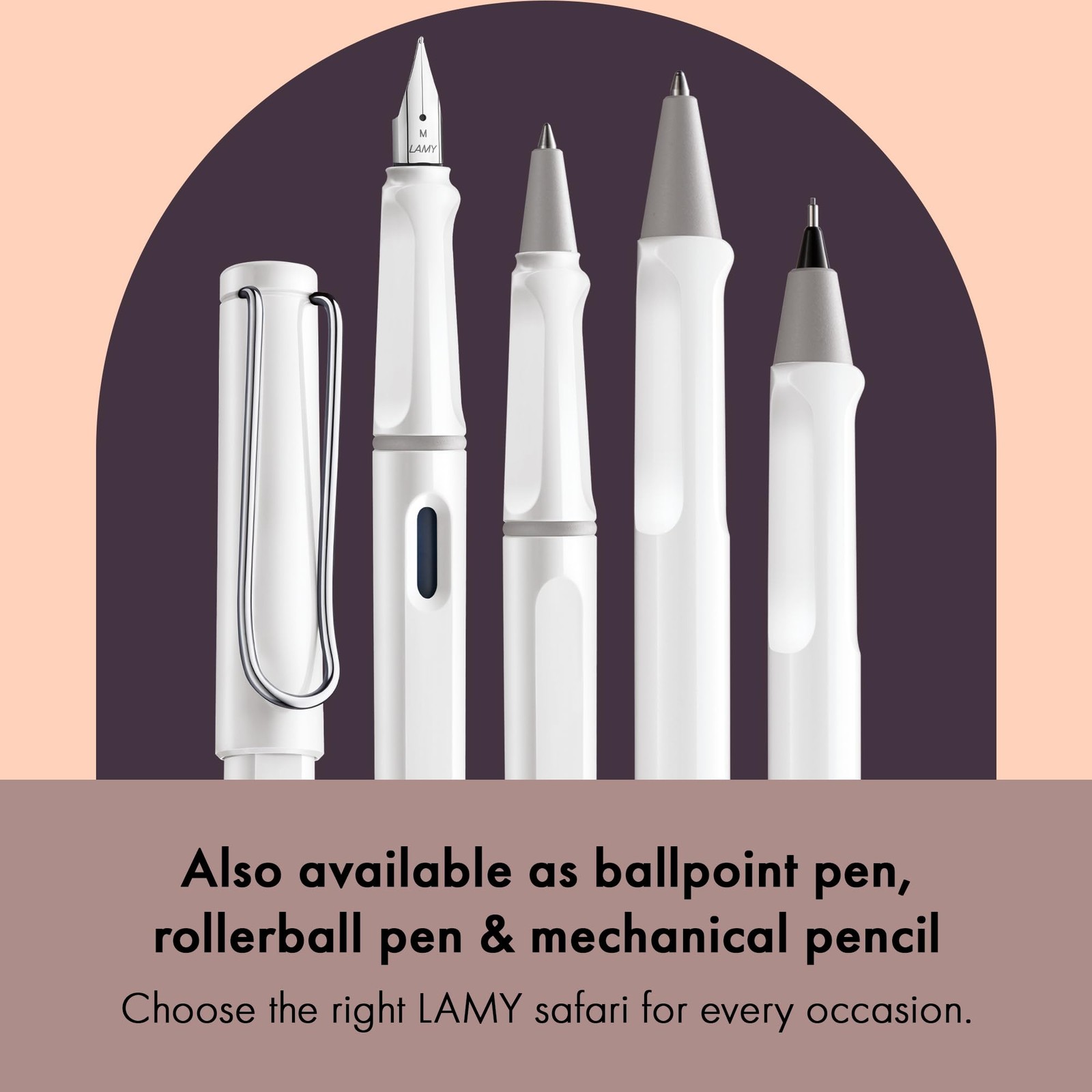 LAMY White Writing Instrument Sturdy ABS Plastic Flexible Clip Pack of 1