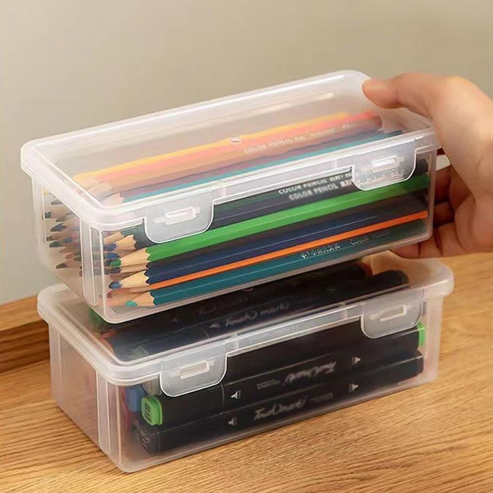 1 pcs Translucent Pencil Case – Large Capacity Organizer for School & Office