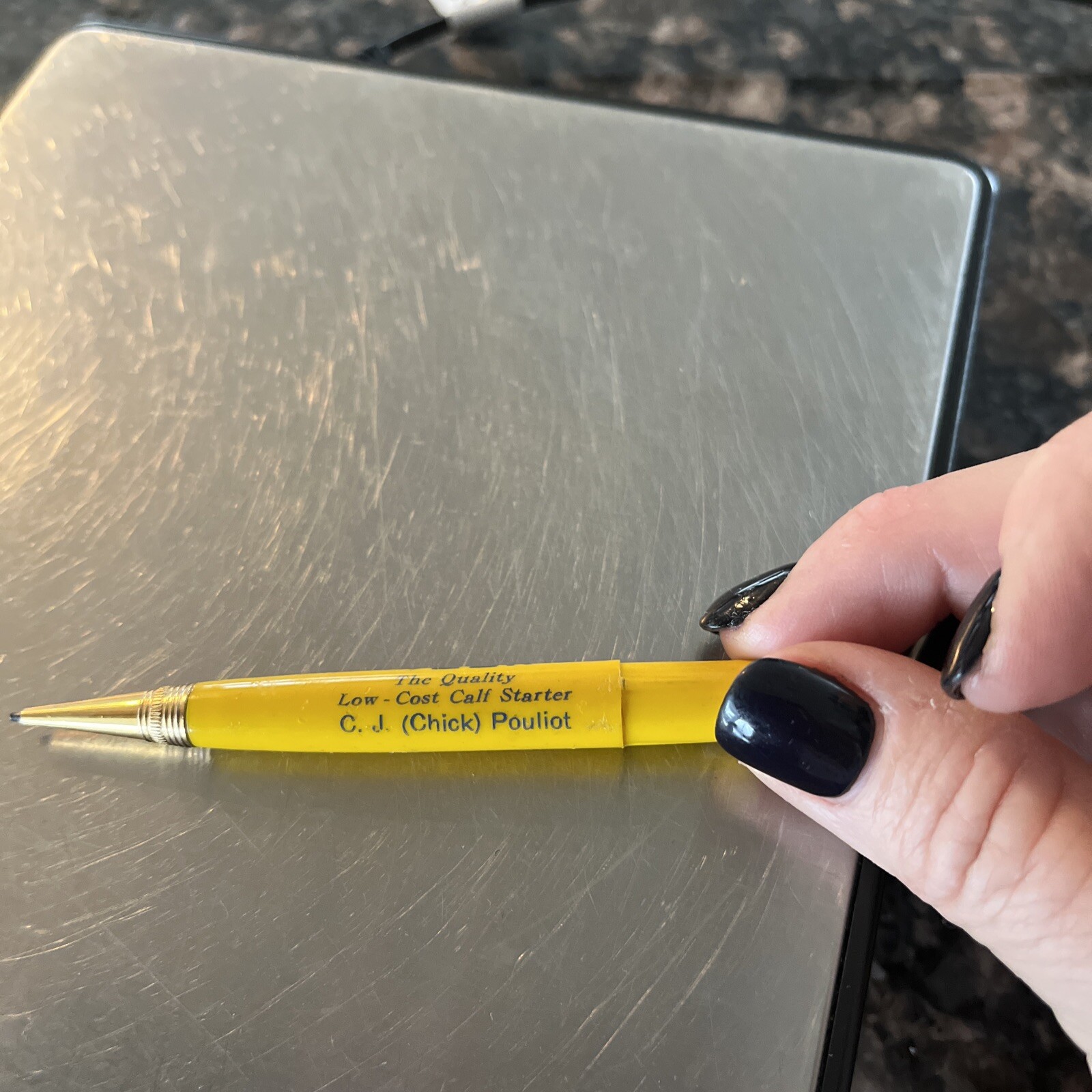 Vintage Mini Mechanical Pencil Advertising Calf Ween -C.J. (Chick) Pouliot