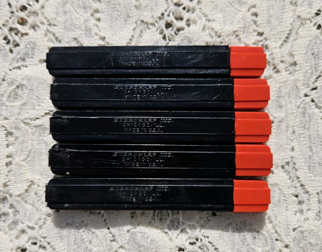 Vintage Eversharp Red Top Mechanical Pencil Lead 5 Containers INDEL THIN Leads