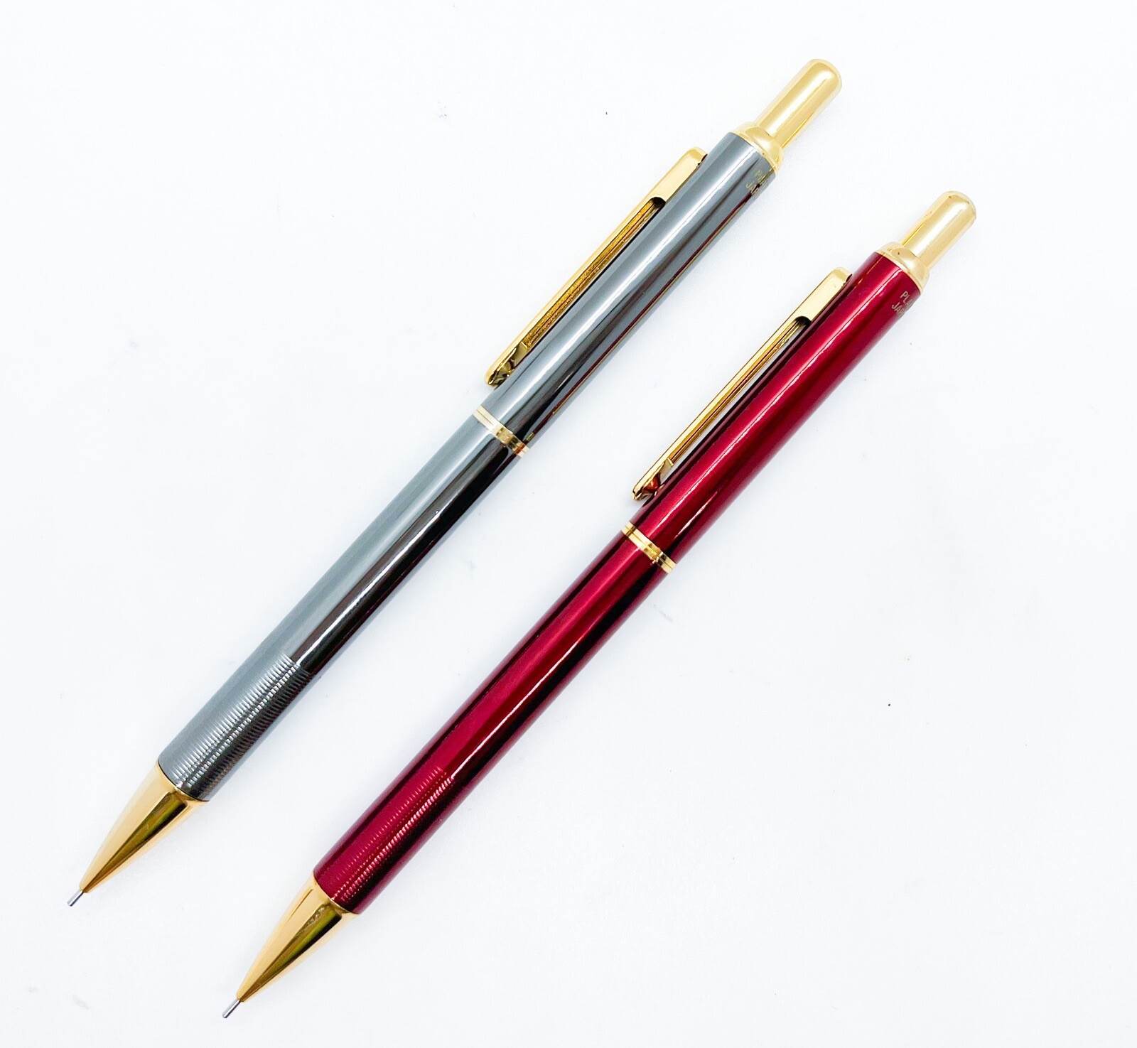 NOS Platinum Sliding Sleeve Mechanical Pencil 0.5mm 2pcs Set retractable sleeve