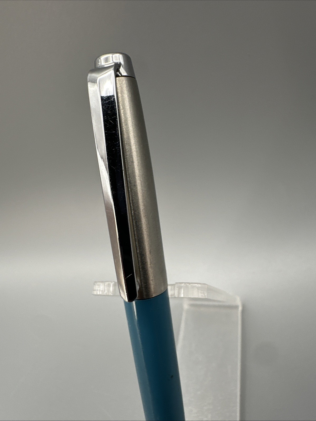 Parker 51 Ball Clip Chrome Teal Blue Barrel Mechanical Pencil 1960s 1277