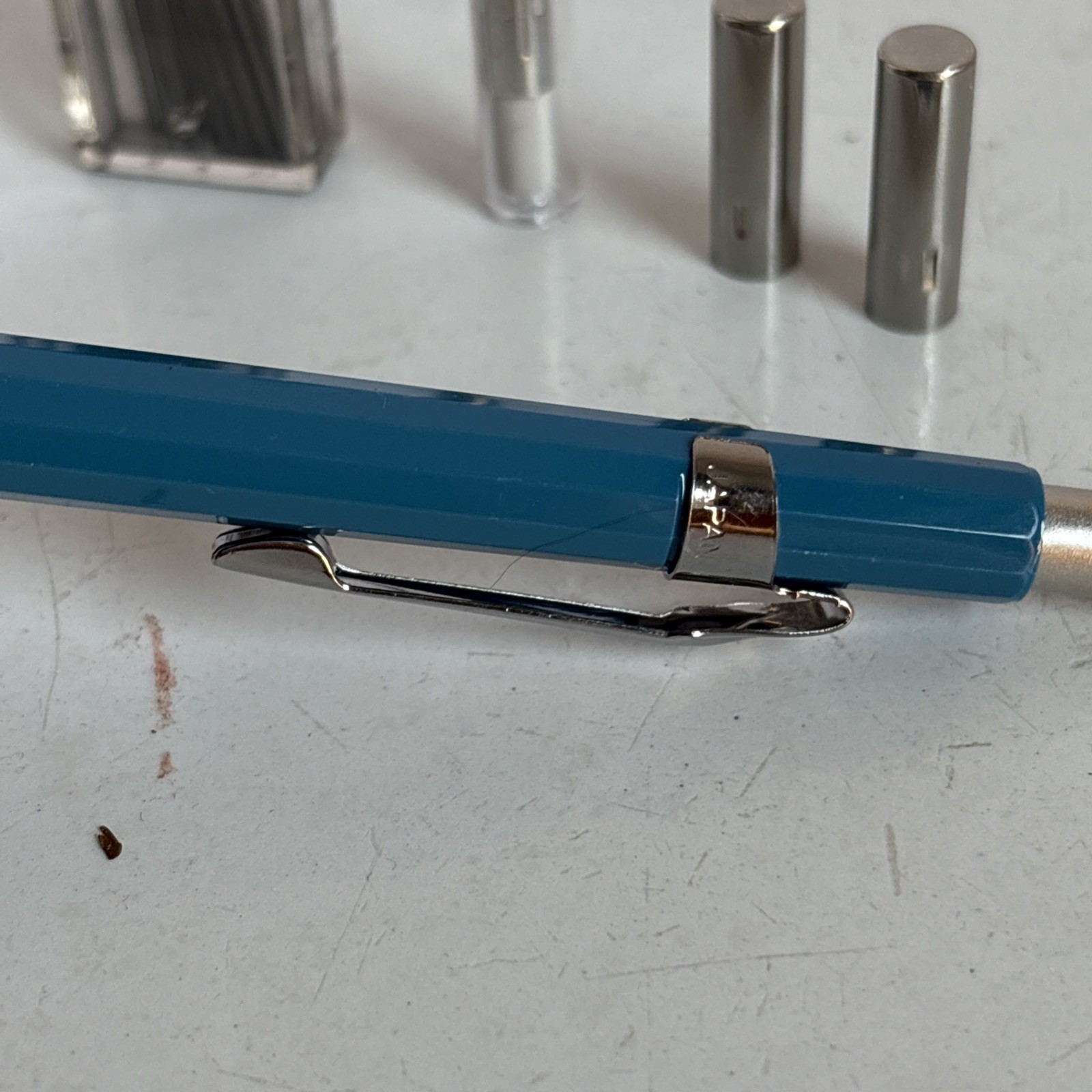 Vintage Blue Pentel P207 Mechanical Pencil .7mm Japan Working With Extras