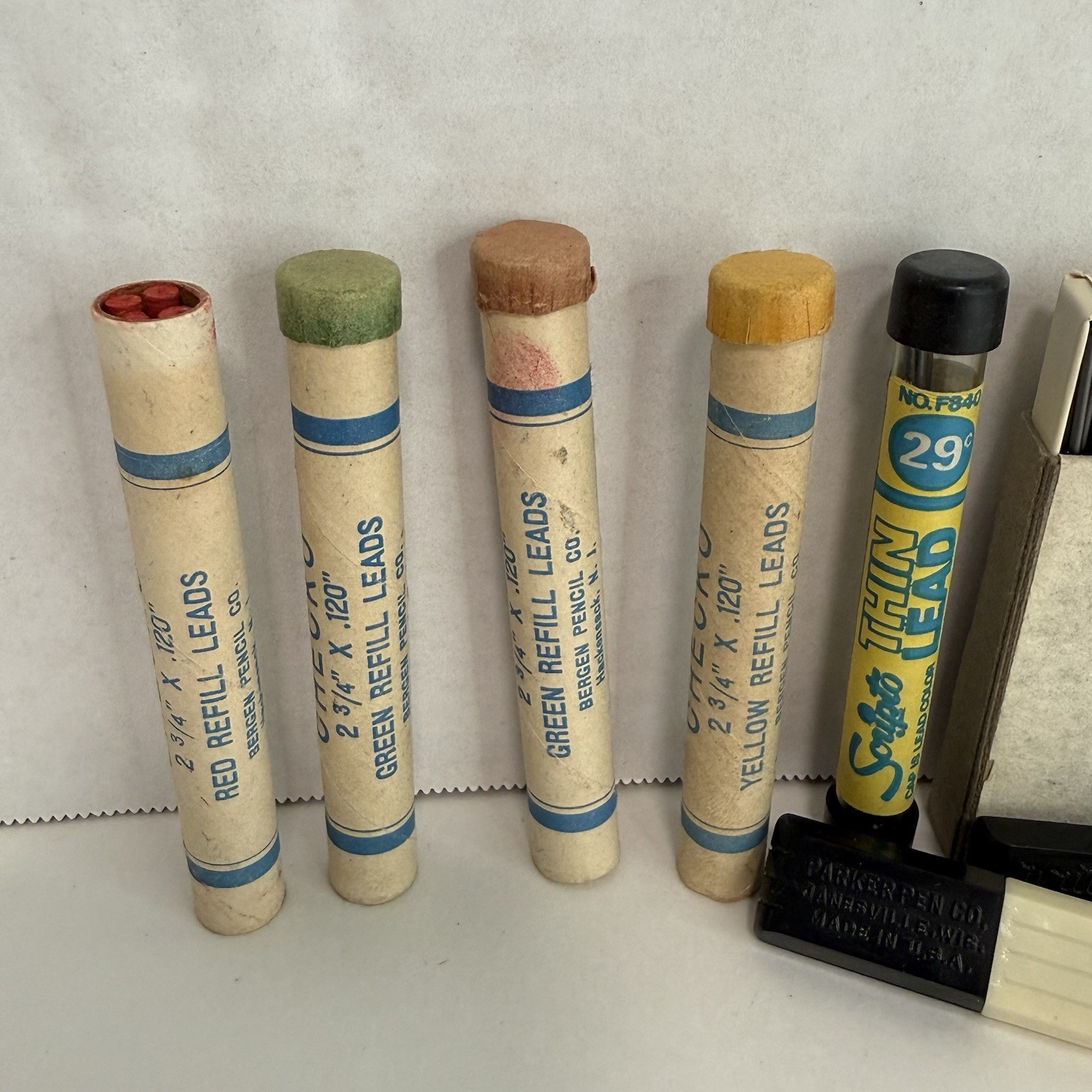 Vintage Drafting Pencil Lead Lot Checko Scripto Thin Lead Parker Refill