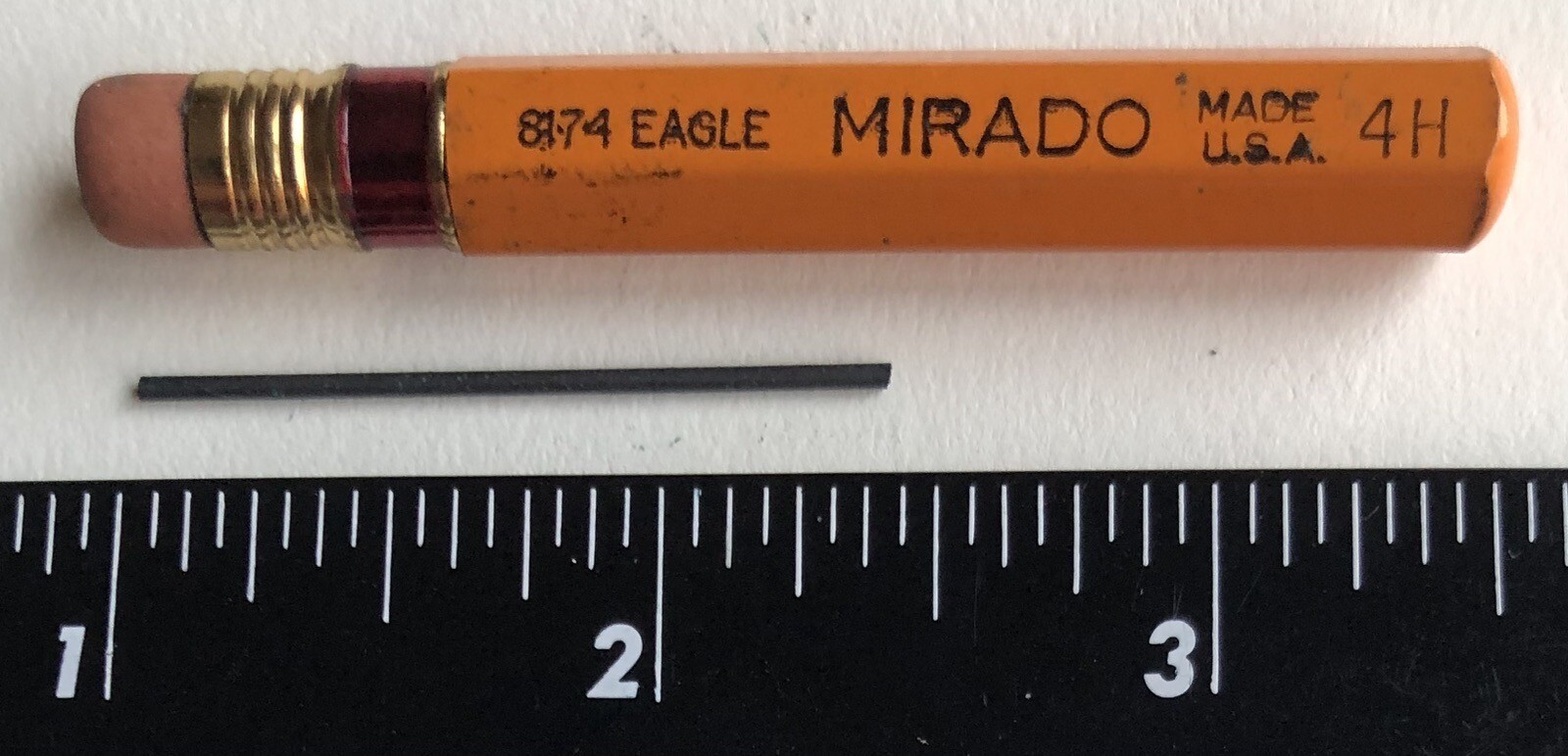Vintage EAGLE Mirado Mechanical Pencil Lead 4H Black 1.18mm 24pk Tube Eraser USA