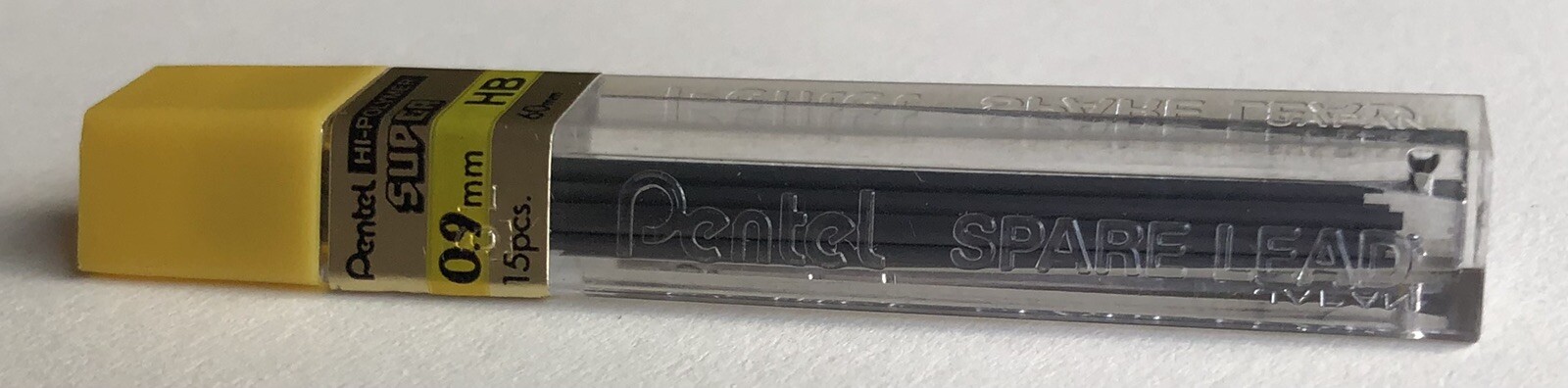 Vintage PENTEL Hi Polymer HB Mechanical Pencil Lead .9mm Black NOS 15pk Japan