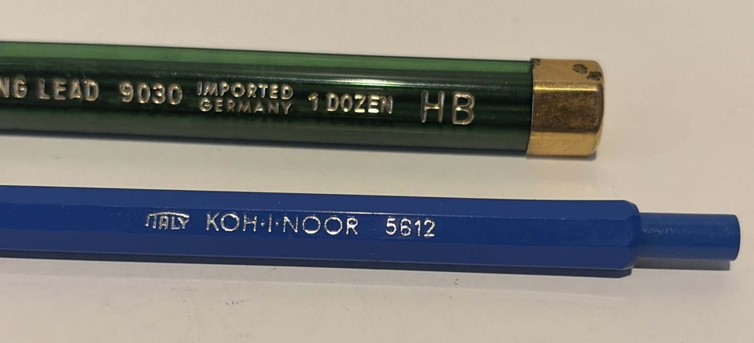 Vtg KOH-I-NOOR 5612 clutch pencil Lead Holder Made in Italy+ Faber Castell Lead
