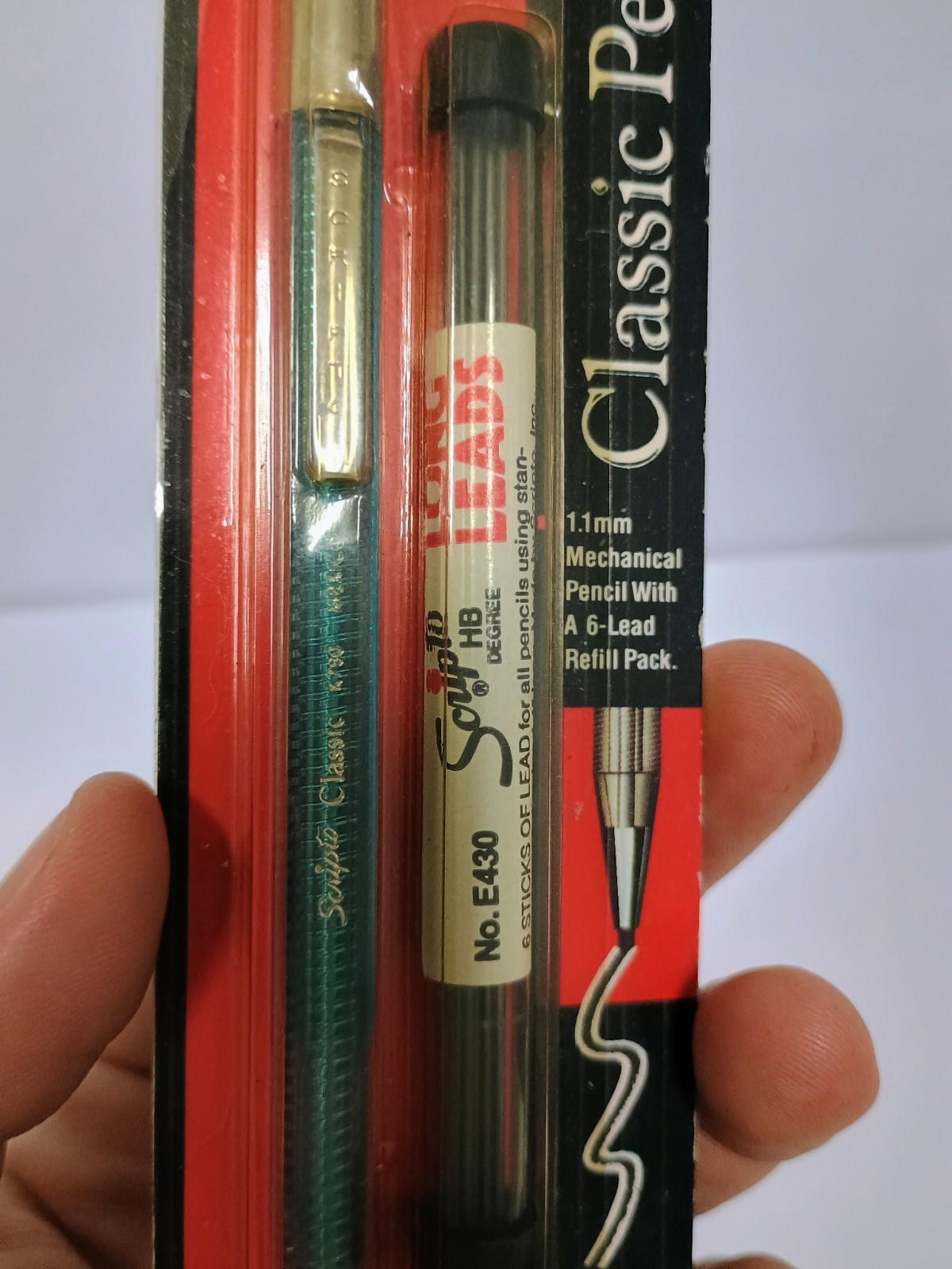 Vintage Scripto Classic Pencil & Long Lead Pack 1991 Blue Clear B319 02319 NEW