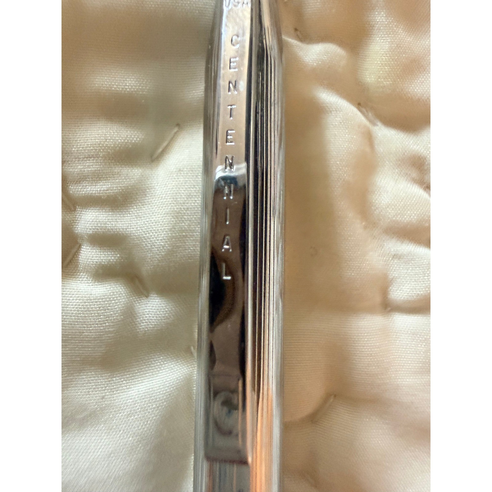 Vintage Cross Centennial Mechanical Pencil Chrome Pinstripe Made in USA Gold Tip