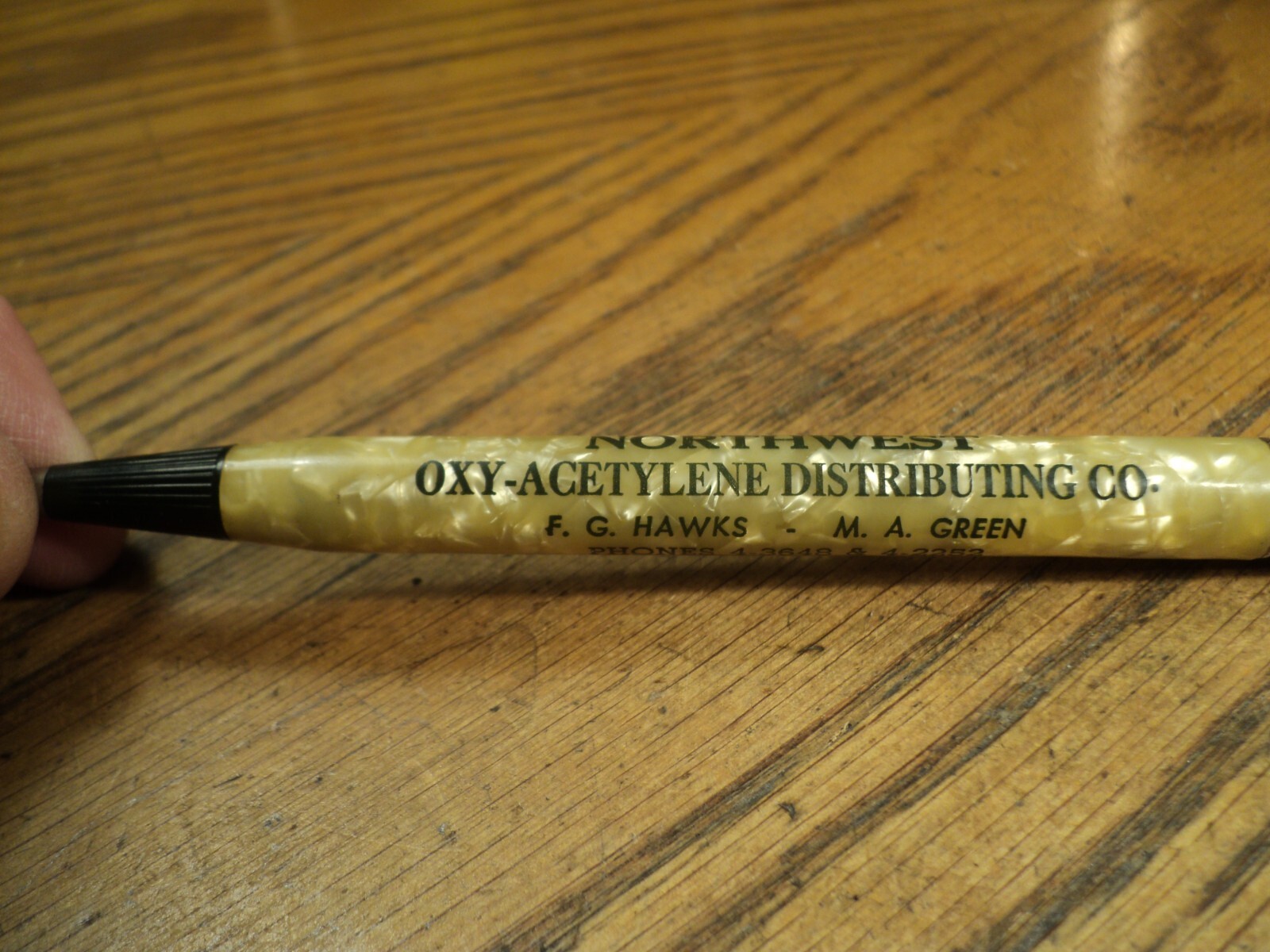 Vintage Autopoint Mechanical Pencil Northwest Oxy-Acetylene Linde Bottle Top D