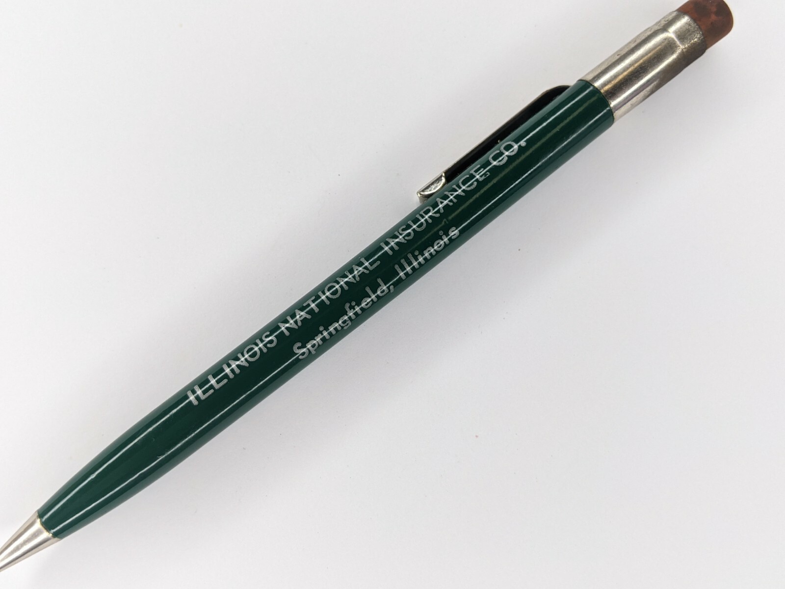 1960s Springfield Ill National Insurance Advertising Green Scripto Pencil Vtg G9