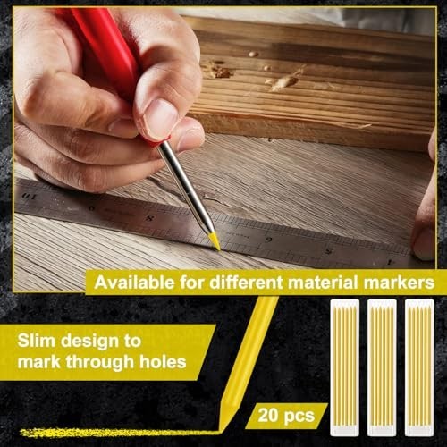 Mechanical Pencil Lead Refills 2.8 mm 120 Pieces Yellow Carpenter Graphite