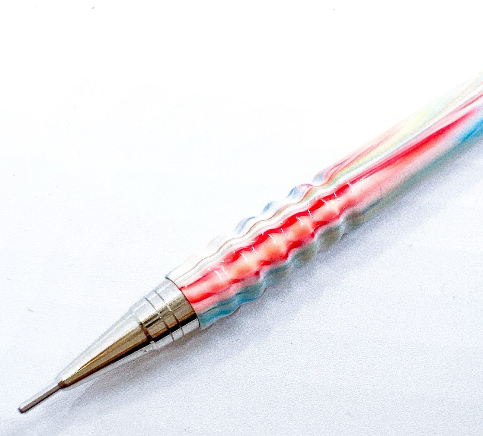 NOS rotring tikky Special Mechanical Pencil Marble Rainbow Color 0.7mm White