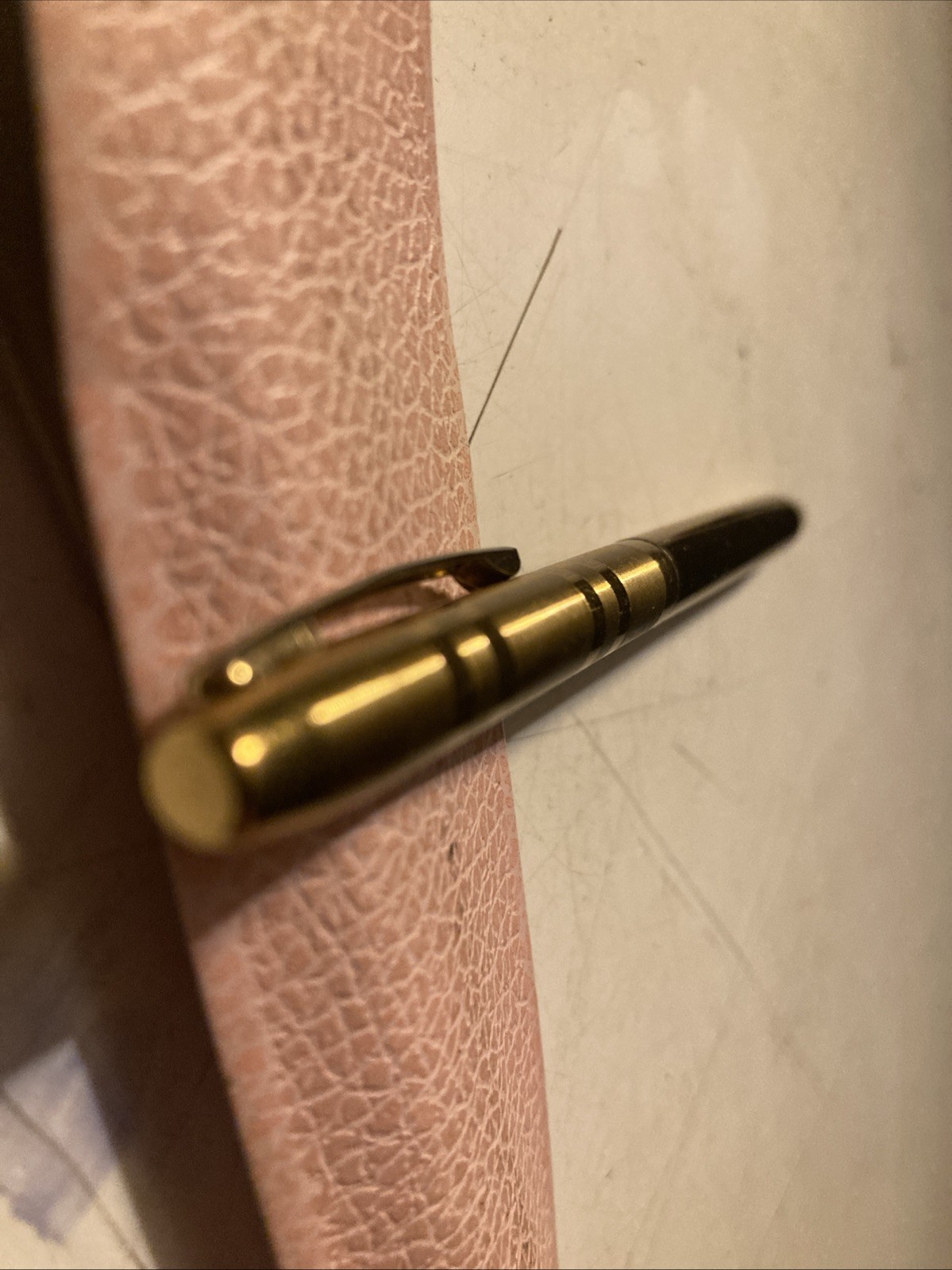 Vintage Gold Plated Mechanical Pencil Stamped Mascot USA (WORKS w/LEAD) & Sheath