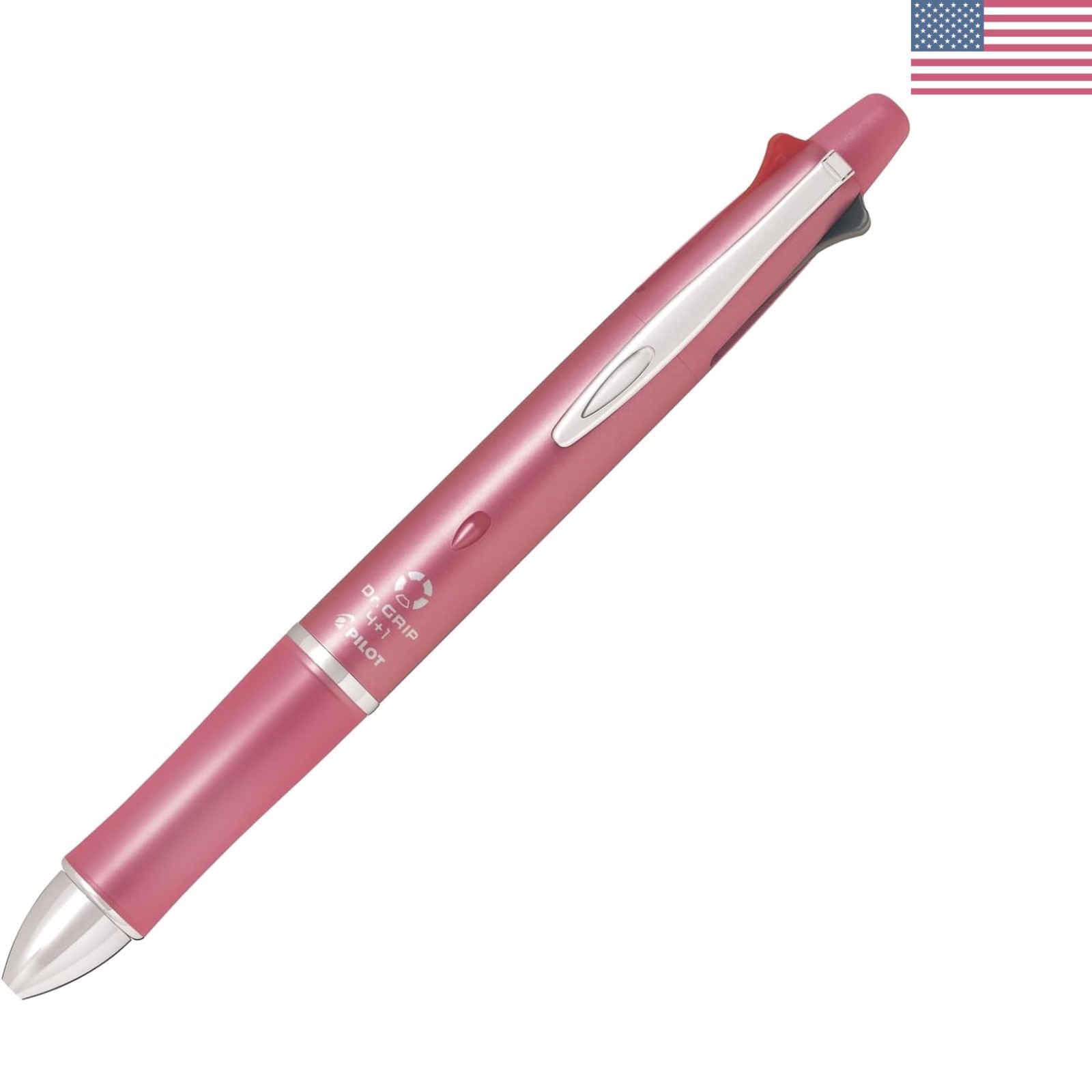 Versatile Dr. Grip 4-Color Ballpoint Pen & Mechanical Pencil – Shell Pink