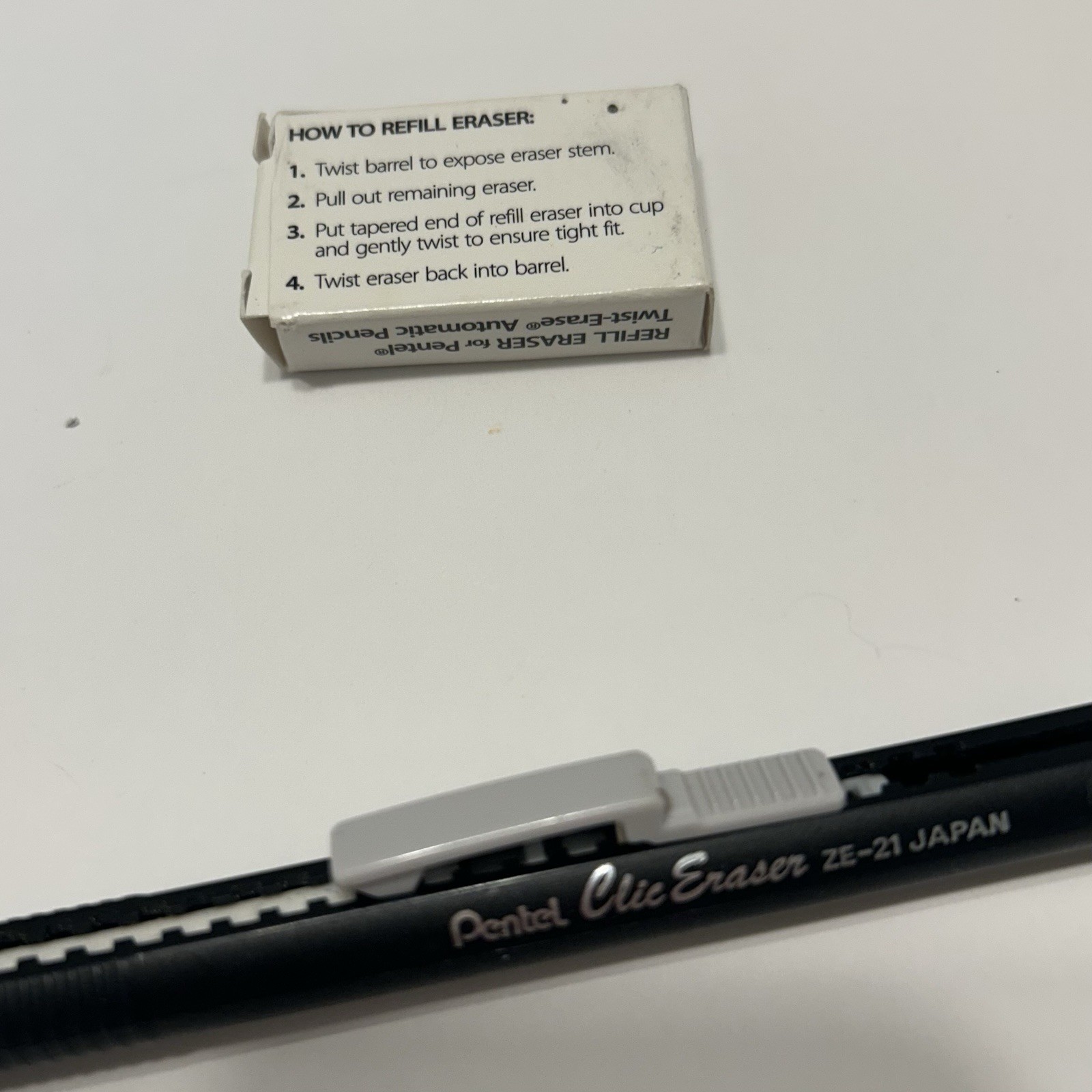 Pentel Lead Refills 0.5mm Hybrid K100 Twist Erase & Clic Eraser Vtg Japan Lot