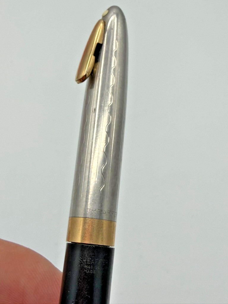 Vintage Sheaffer Mechanical Pencil Black Silver Gold Tone USA 4″