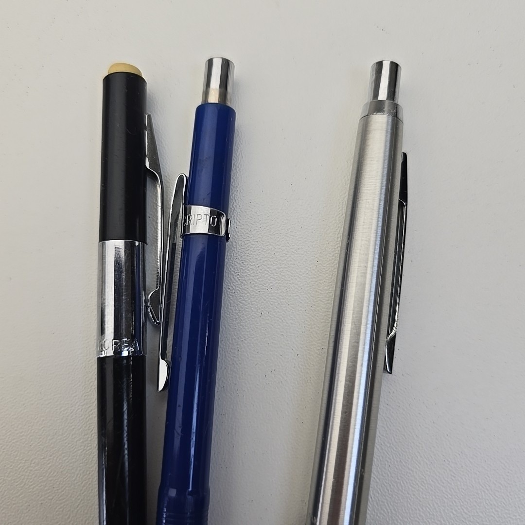 Scripto Vintage Mechanical Pencil P970 & P950 SET of (7) Japan Korea Twist Click