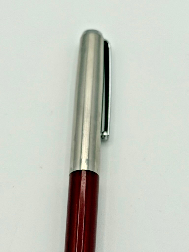 Vintage Parker Mechanical Pencil Red Maroon Barrel Stainless Steel Cap USA