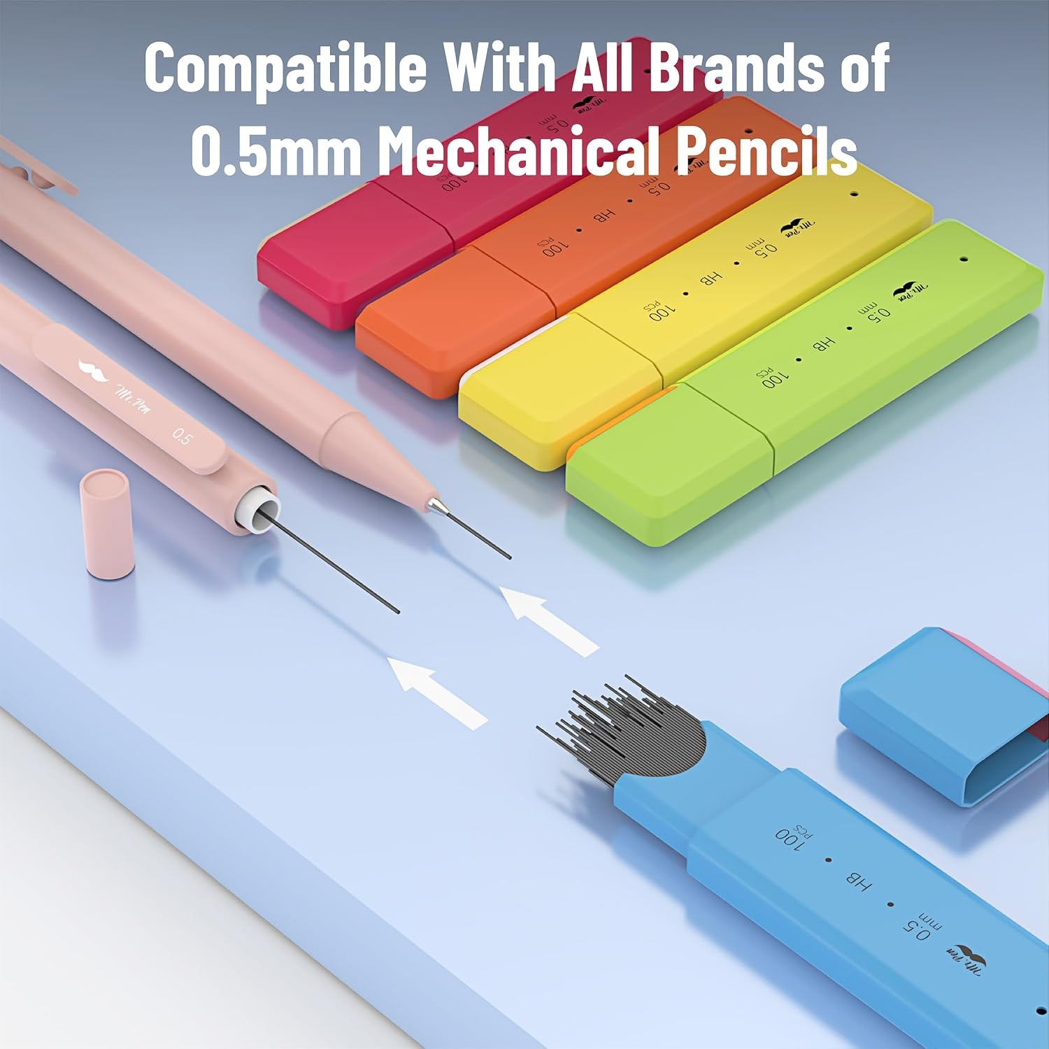 5 mm Mechanical Pencil Lead Refills 0.5 mm 20 Pack 2000 pcs Lead Refills for