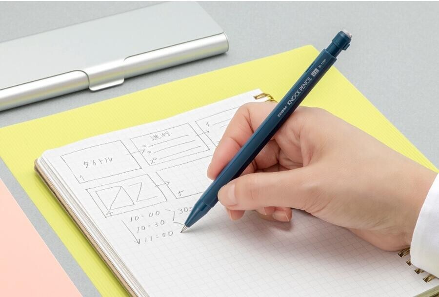Zebra Mechanical Pencil Knock Penci M-1700 0.5 mm Gray with 3 Refills Eraser