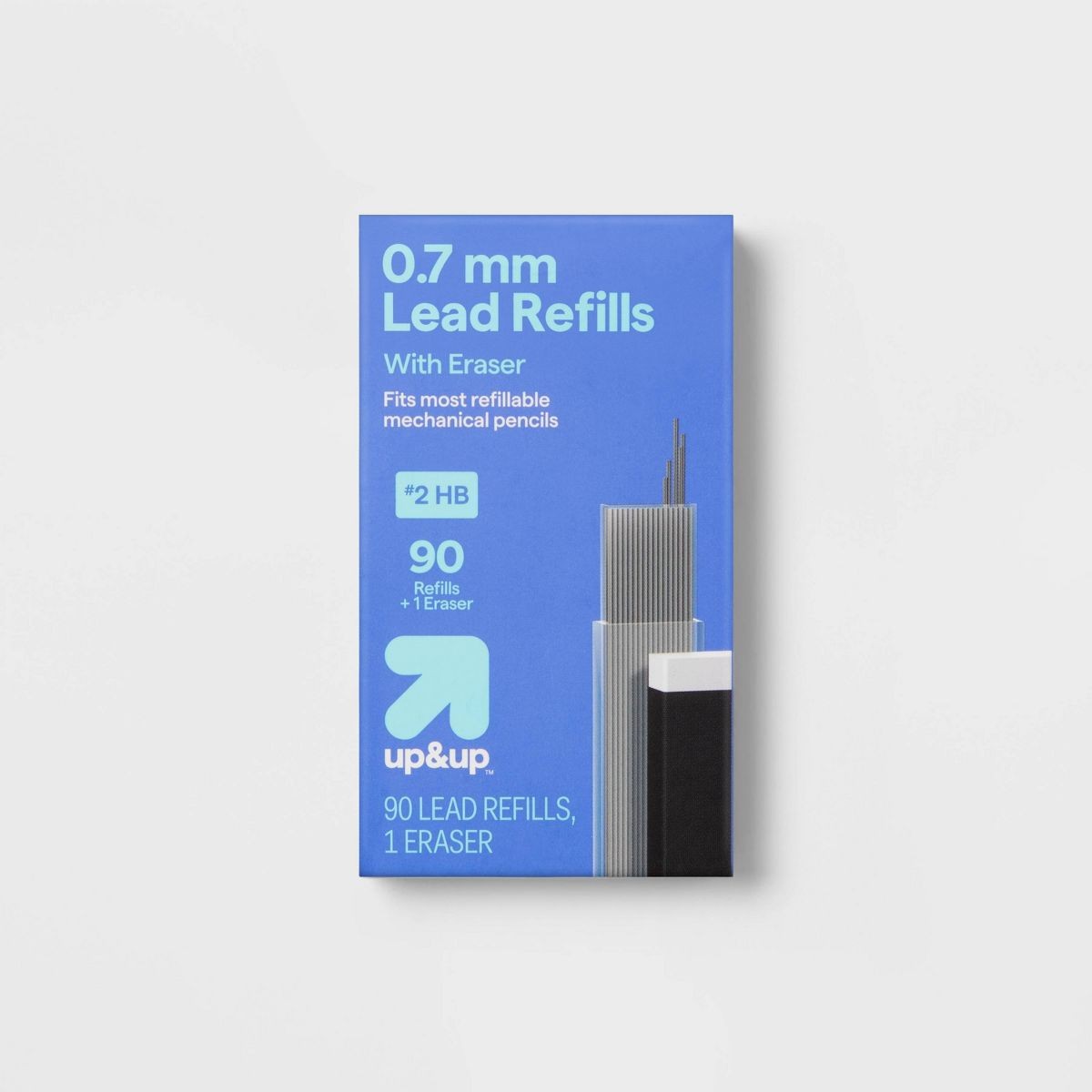 0.7mm No.2 Black Lead Refill 90ct With Eraser School Mechanical Pencil Supply