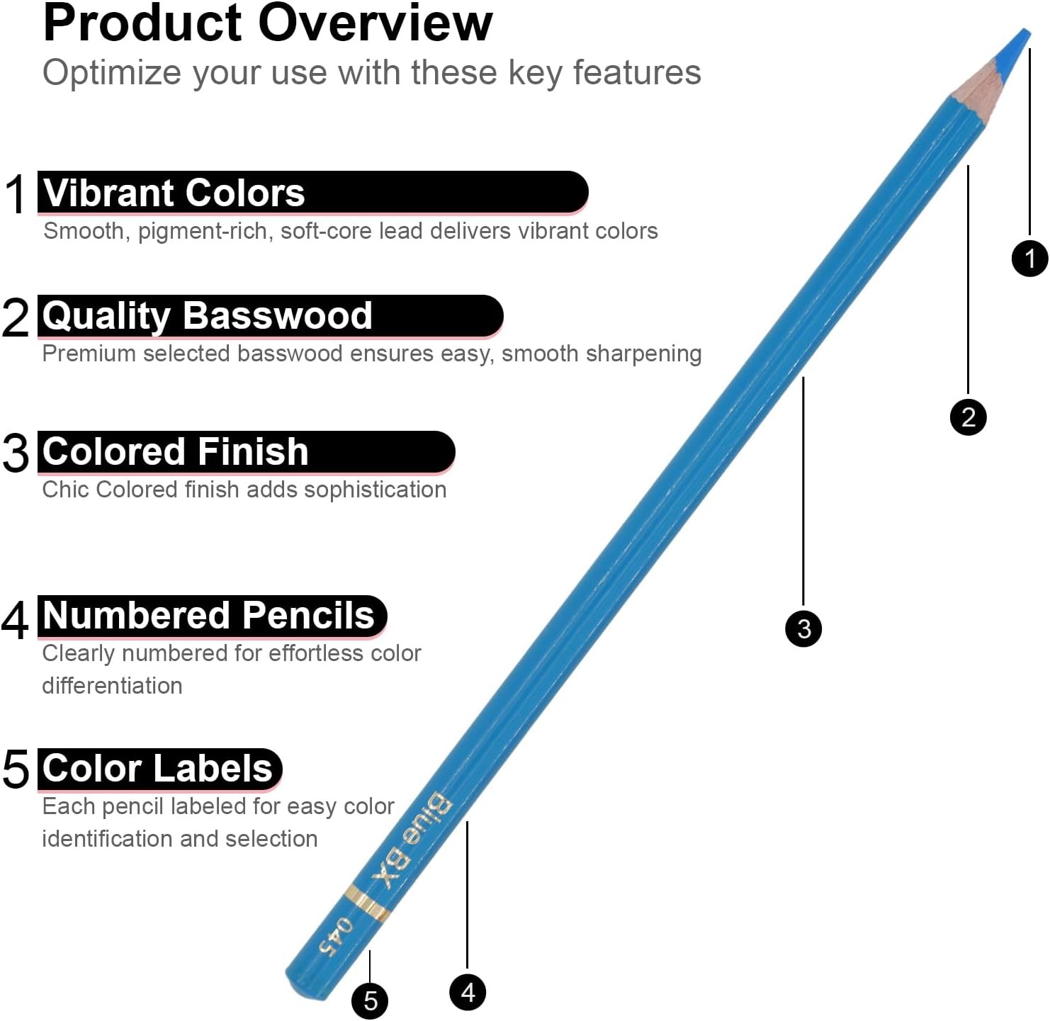 Colored Pencils for Adult Coloring Books, 72 Count (Pack of 1), Multicolor