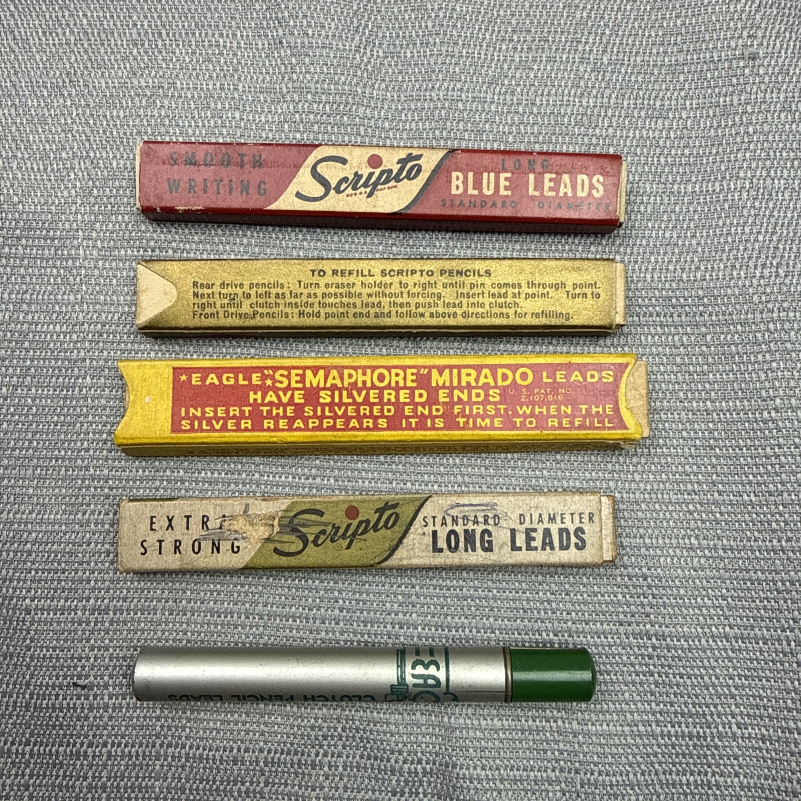 Vintage Scripto Mirado Mechanical Pencil Lead Lot Advertising Boxes Only