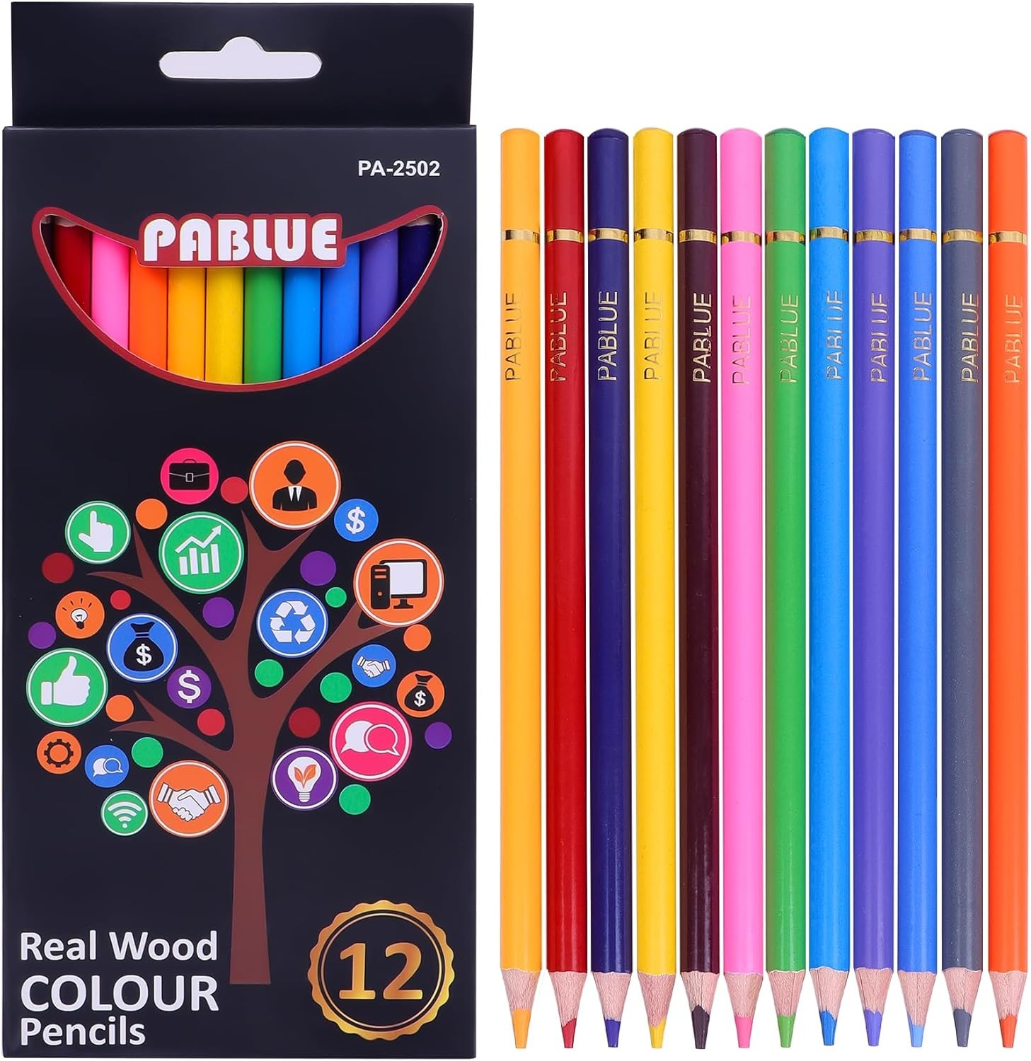 Colored Pencils, Premium Soft Core, 1 Count (Pack of 12), Multicolor-12pack